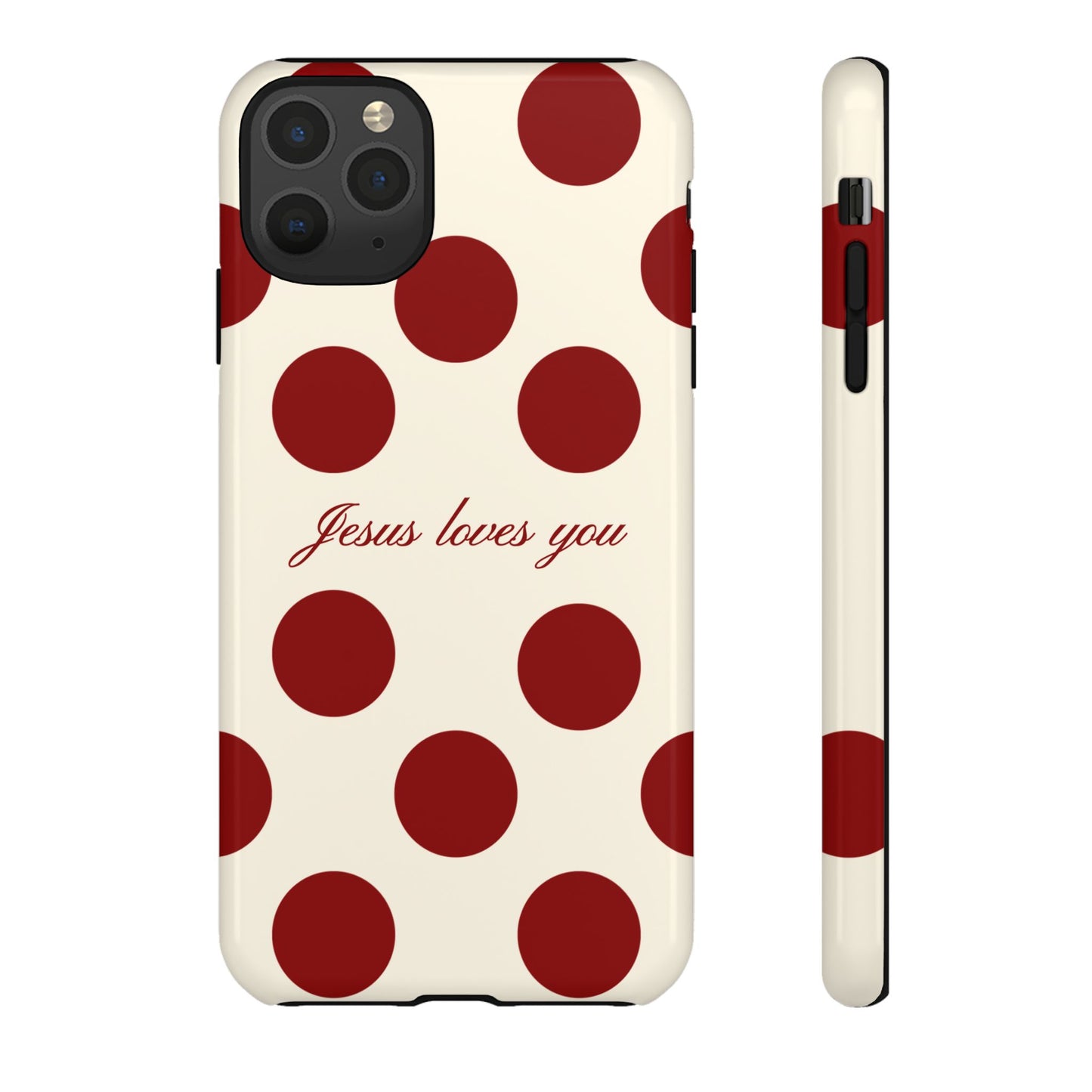 Jesus loves you Red and Créame Phone Case