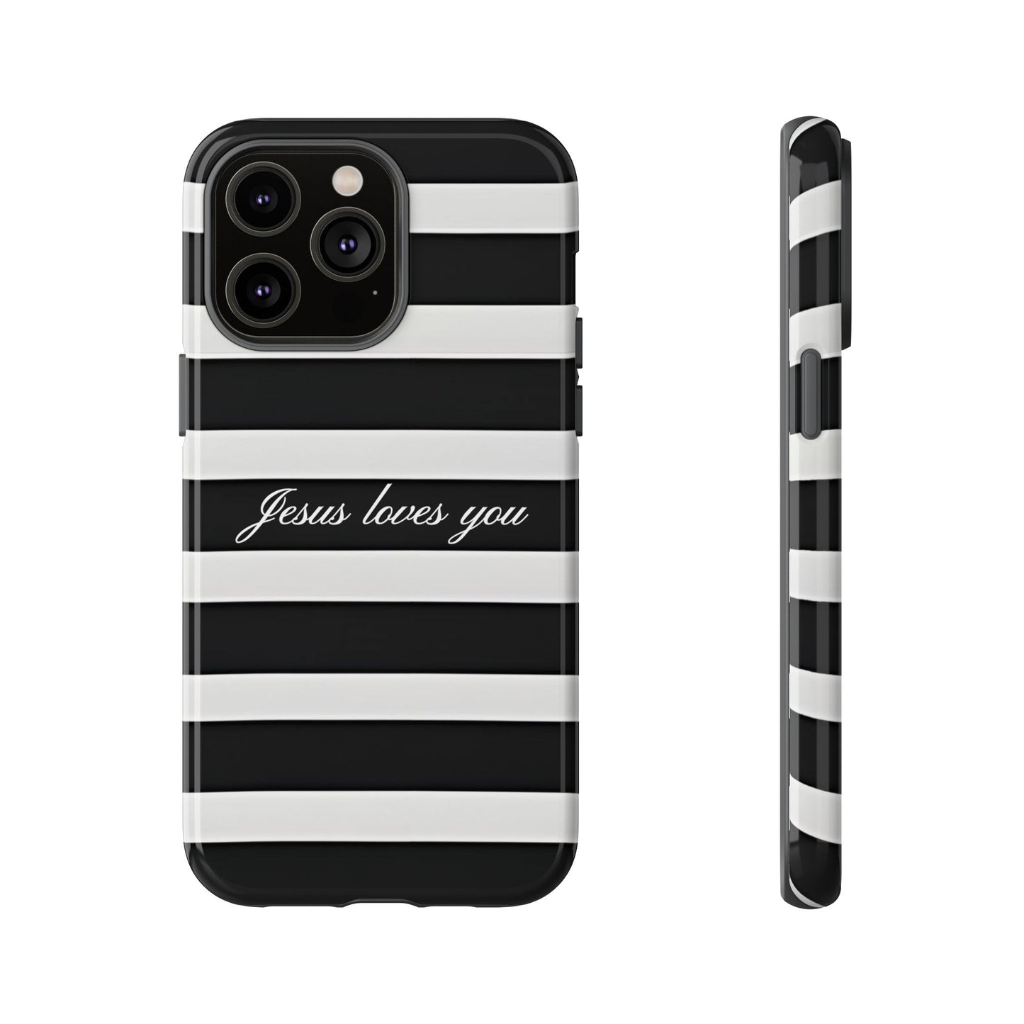Jesus loves you Stripe Phone Case