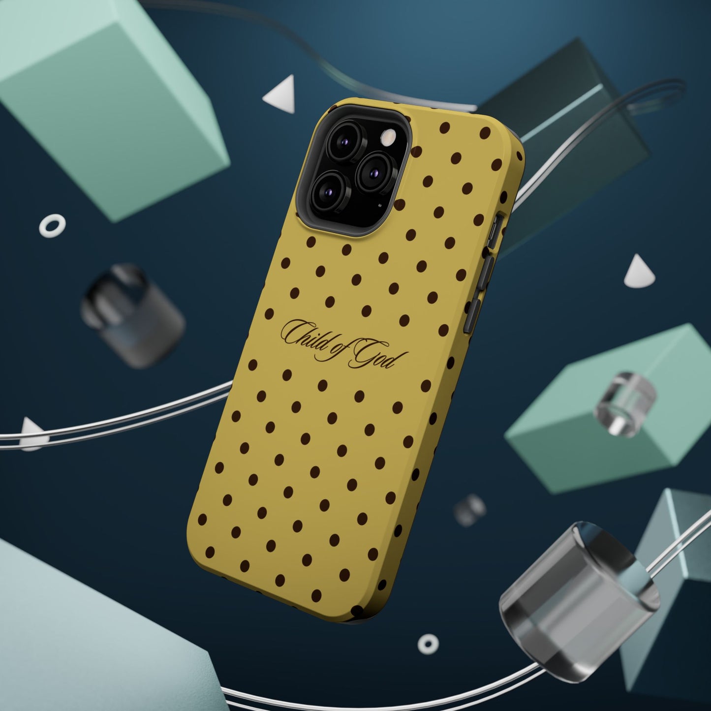 Child of God Yellow and Brown Polka Dot MagSafe Phone Case