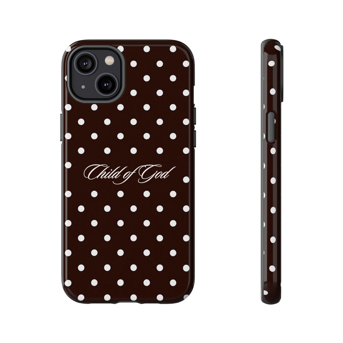 Child of God Espresso Polka Dot Phone Case