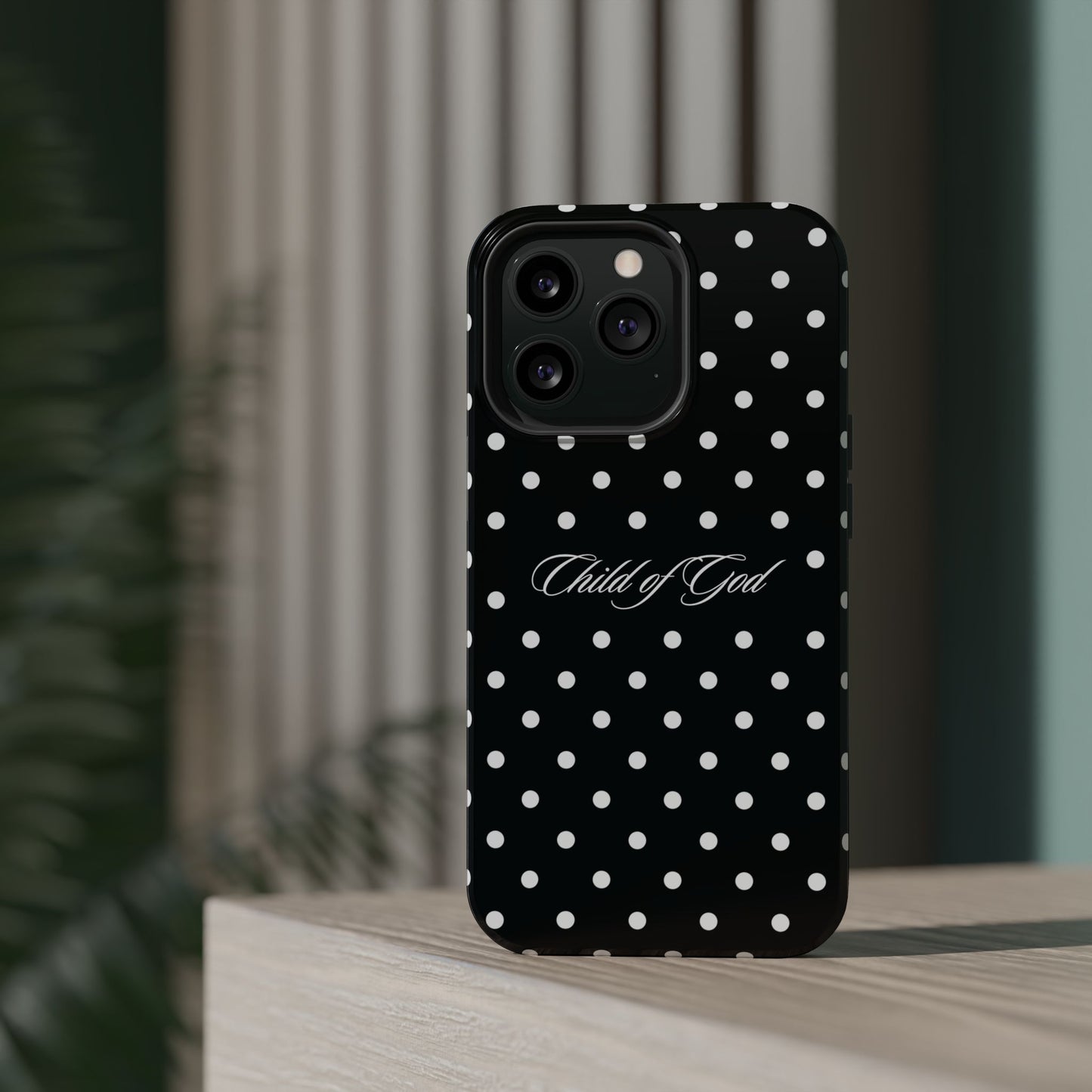 Child of God Black Polka Dot MagSafe Phone Case