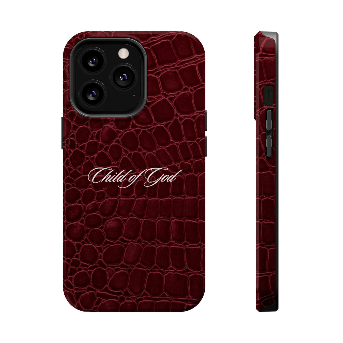 Child of God Burgundy Croc MagSafe Phone Case