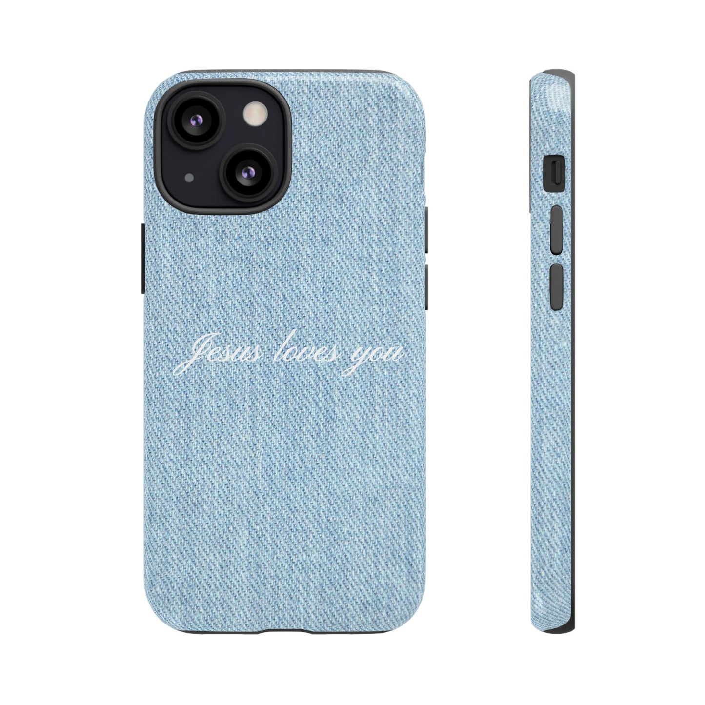 Jesus loves you Denim Phone Case