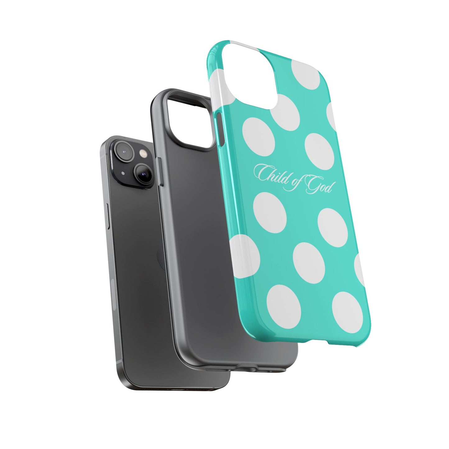 Child of God Turquoise Polka Dot Phone Case