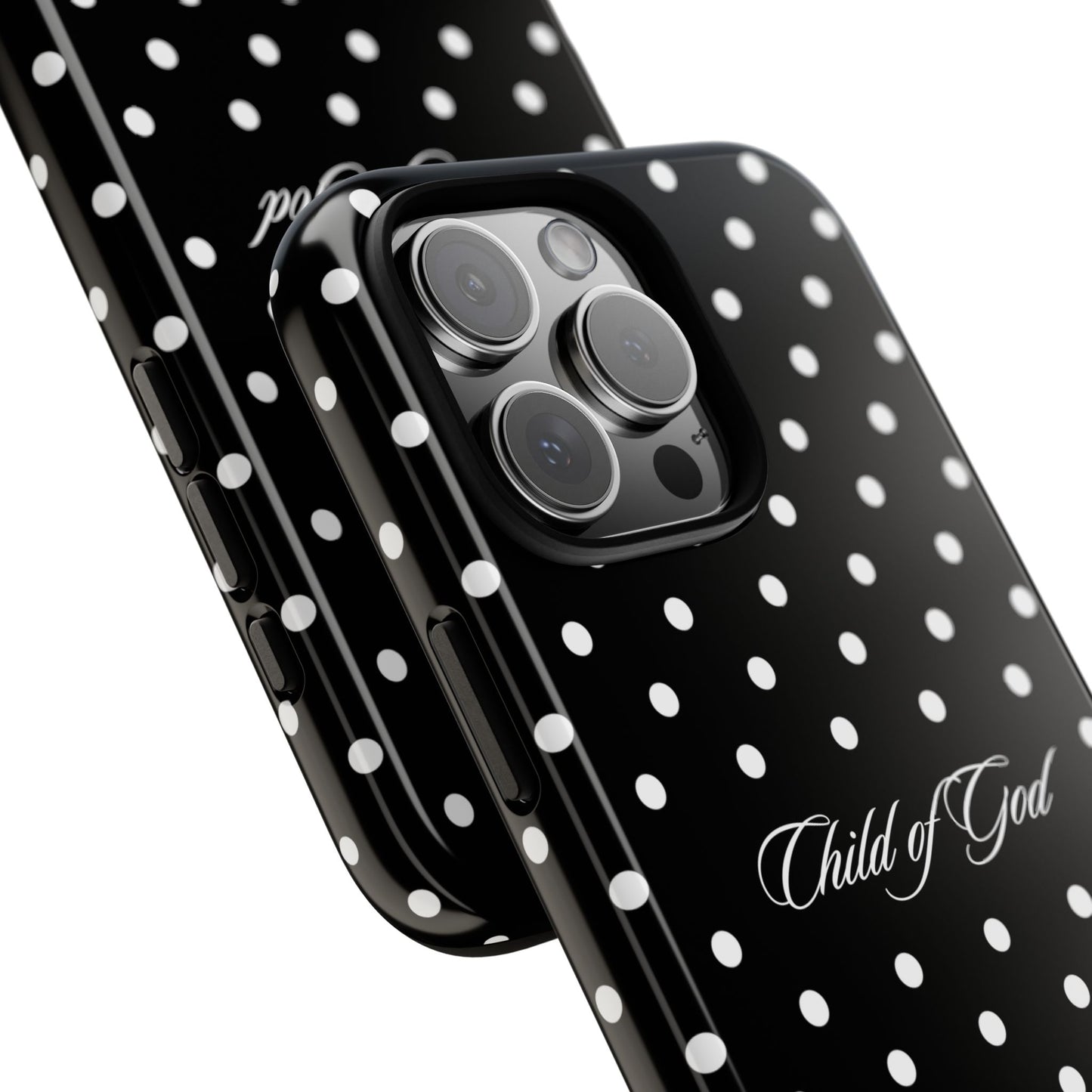 Child of God Black Polka Dot Phone Case