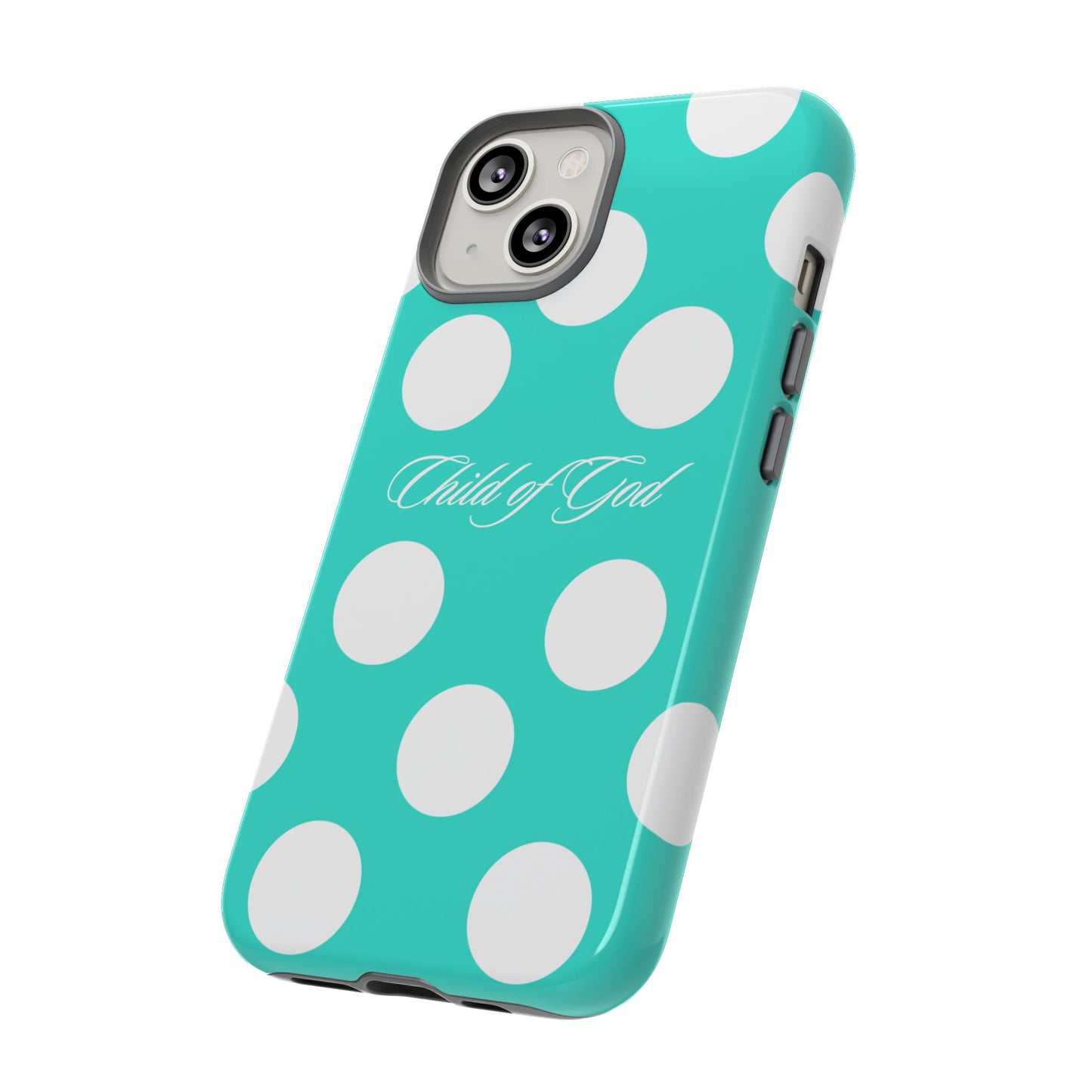 Child of God Turquoise Polka Dot Phone Case