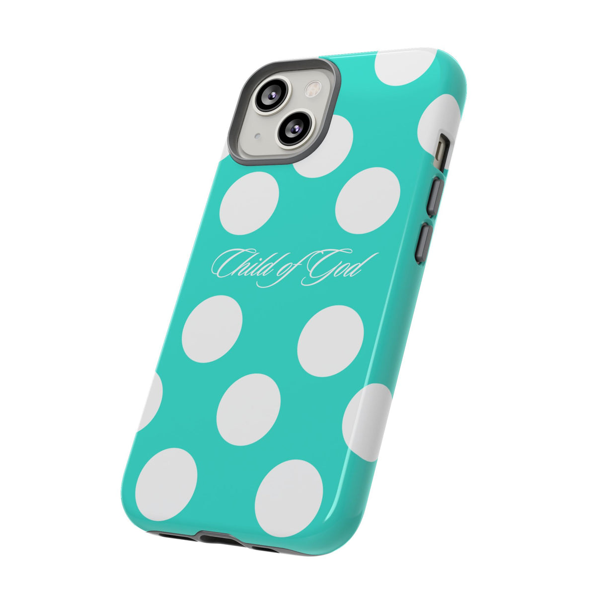 Child of God Turquoise Polka Dot Phone Case