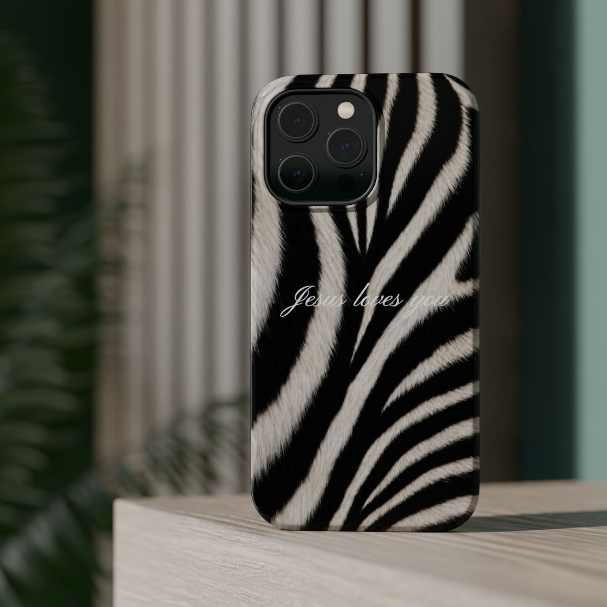 Jesus loves you Zebra MagSafe Phone Case