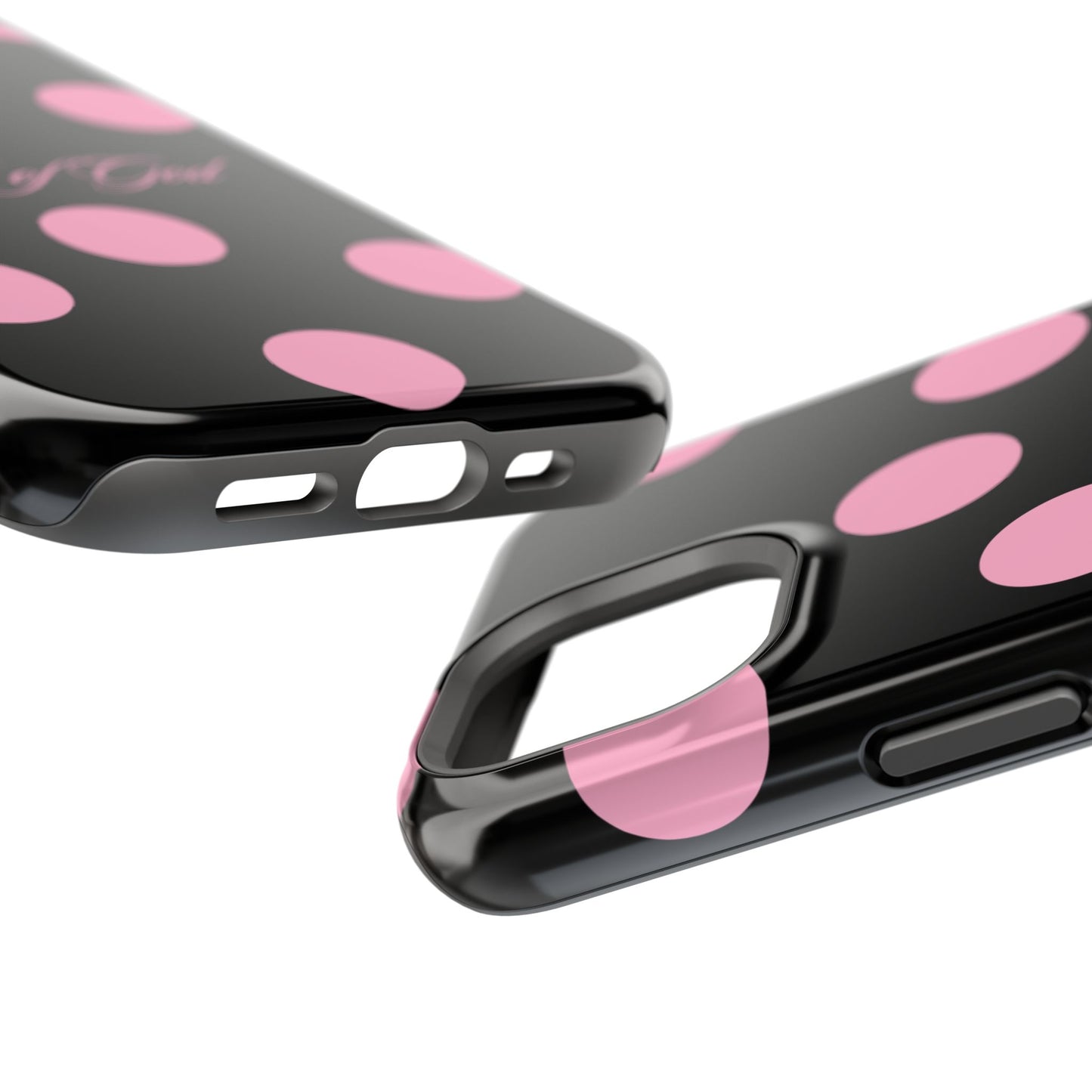 Child of God Pink and Black Polka Dot MagSafe Phone Case