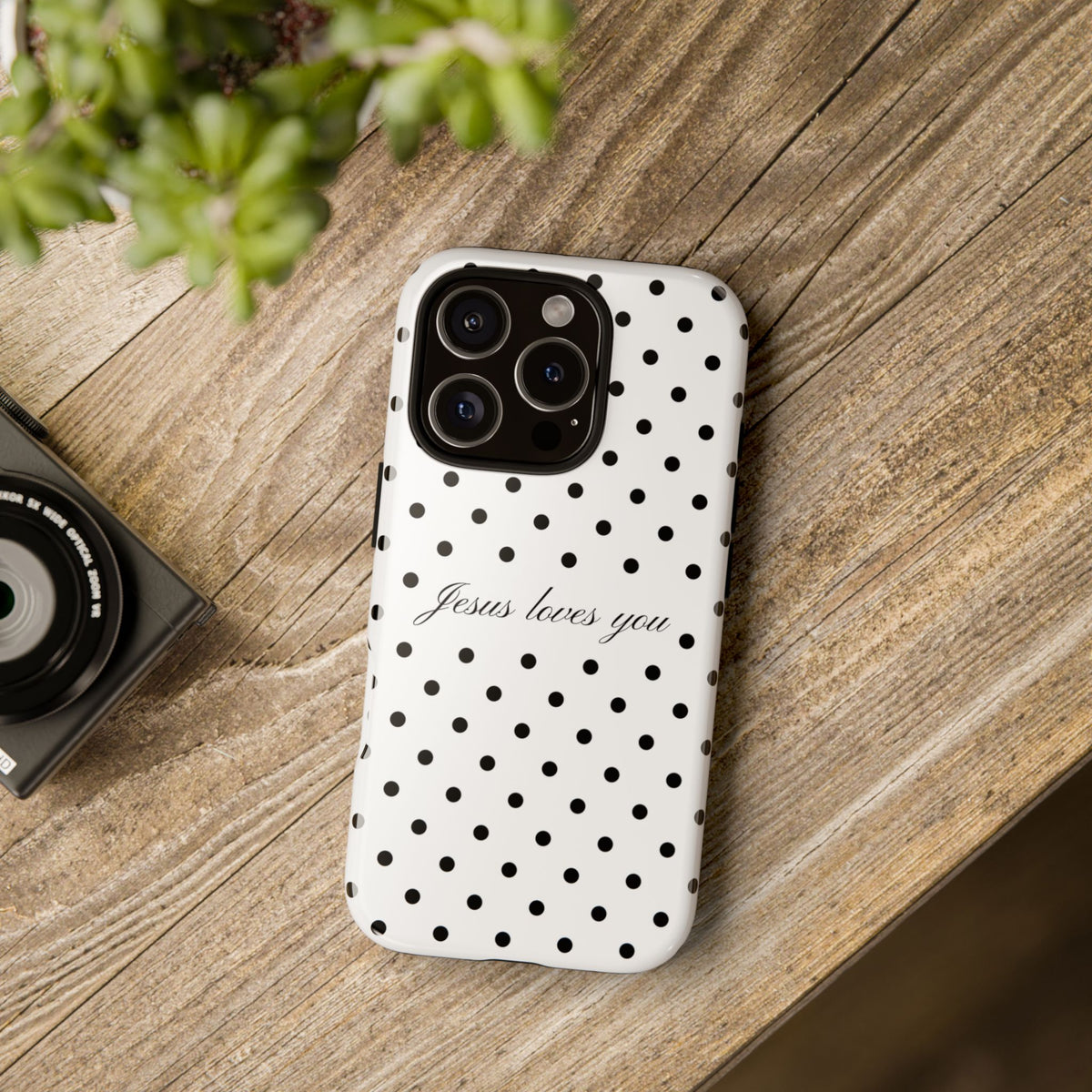 Jesus loves you Polka Dot Phone Case