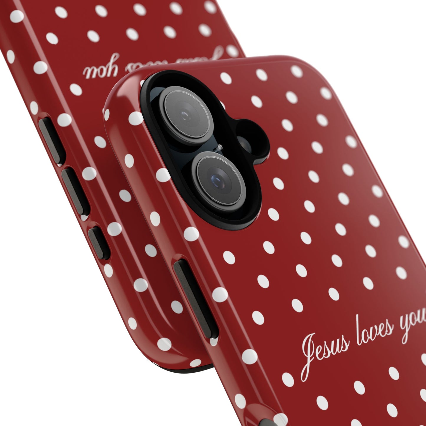 Jesus loves you Red Polka Dot Phone Case