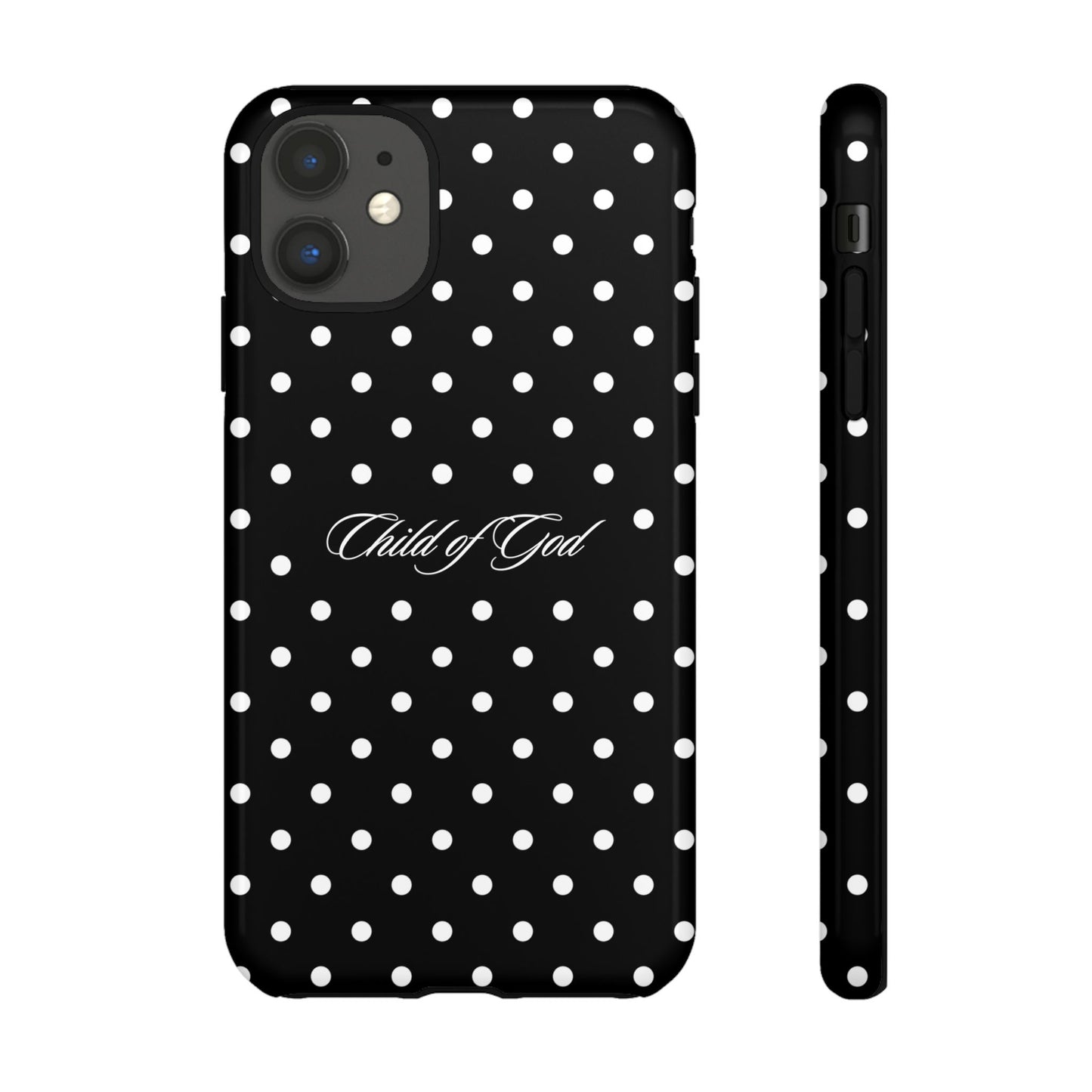 Child of God Black Polka Dot Phone Case