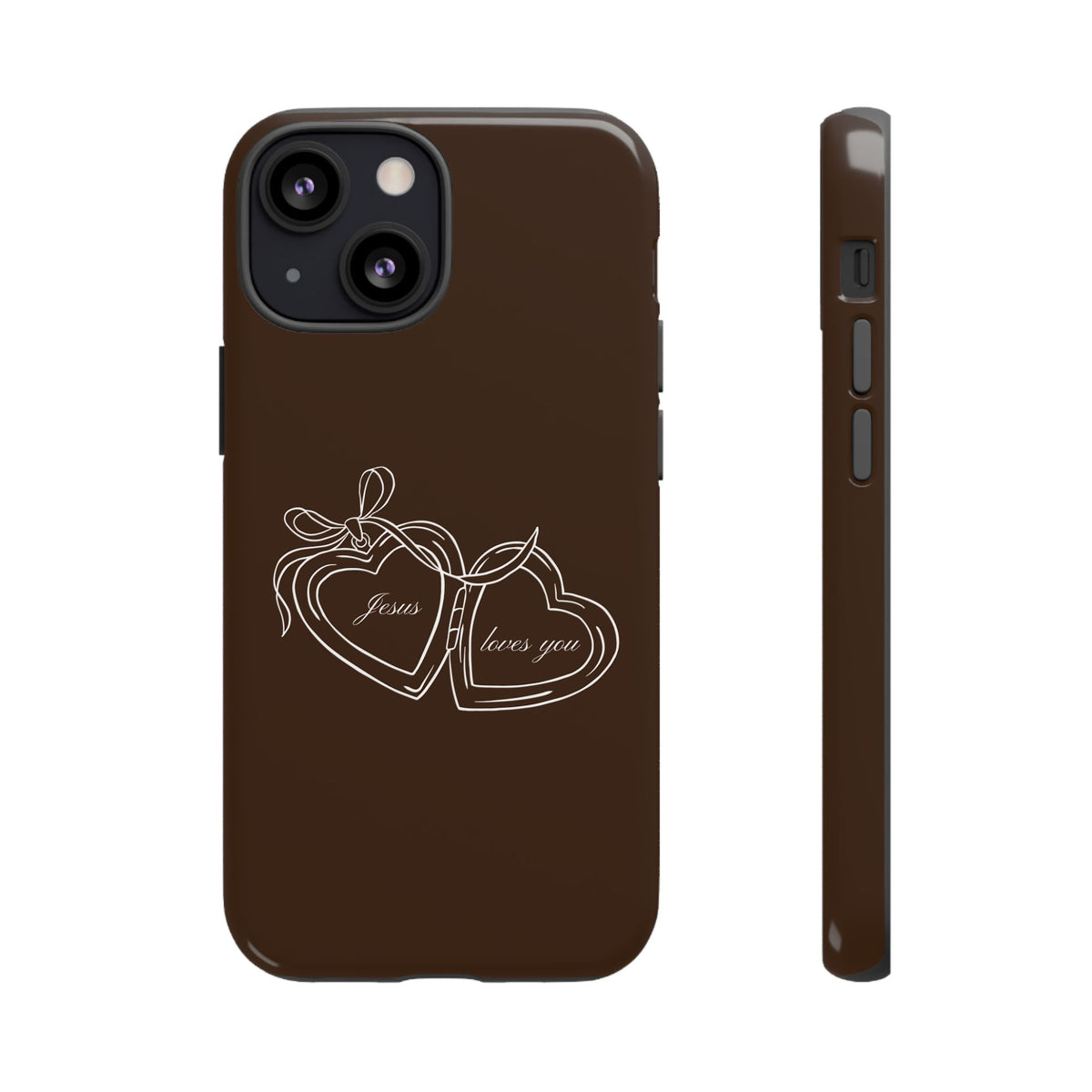 Jesus loves you Locket Espresso Phone Case