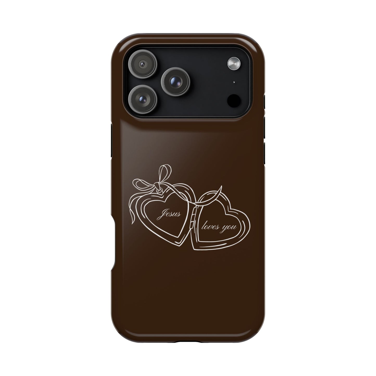 Jesus loves you Locket Espresso MagSafe Phone Case