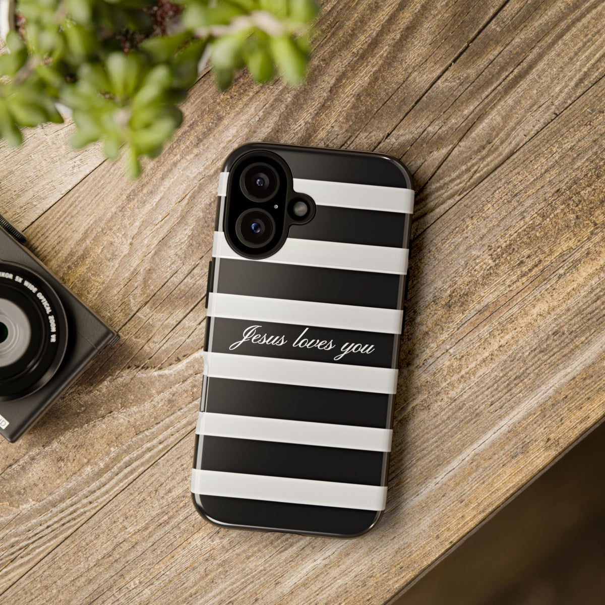 Jesus loves you Stripe Phone Case