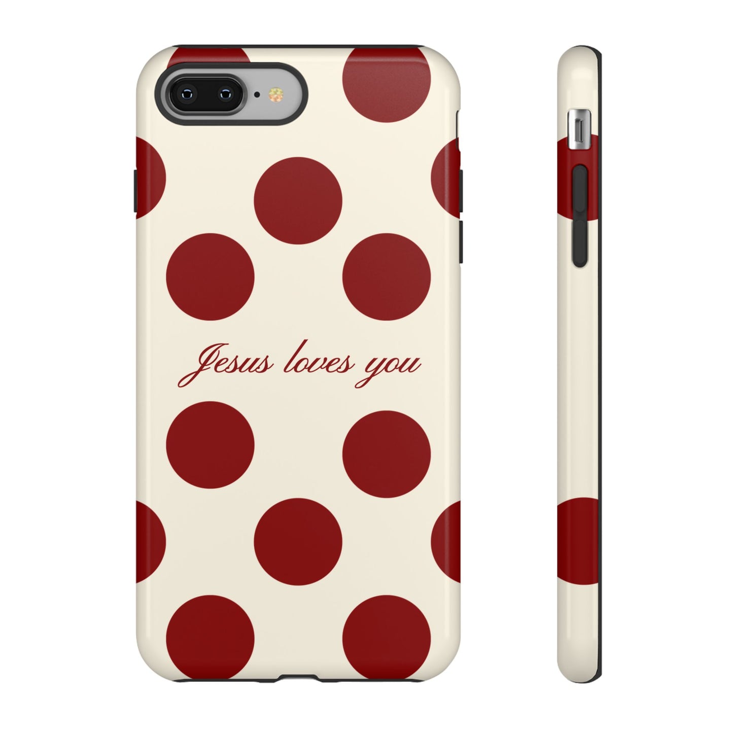 Jesus loves you Red and Créame Phone Case