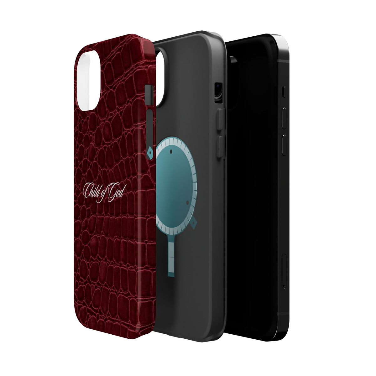 Child of God Burgundy Croc MagSafe Phone Case