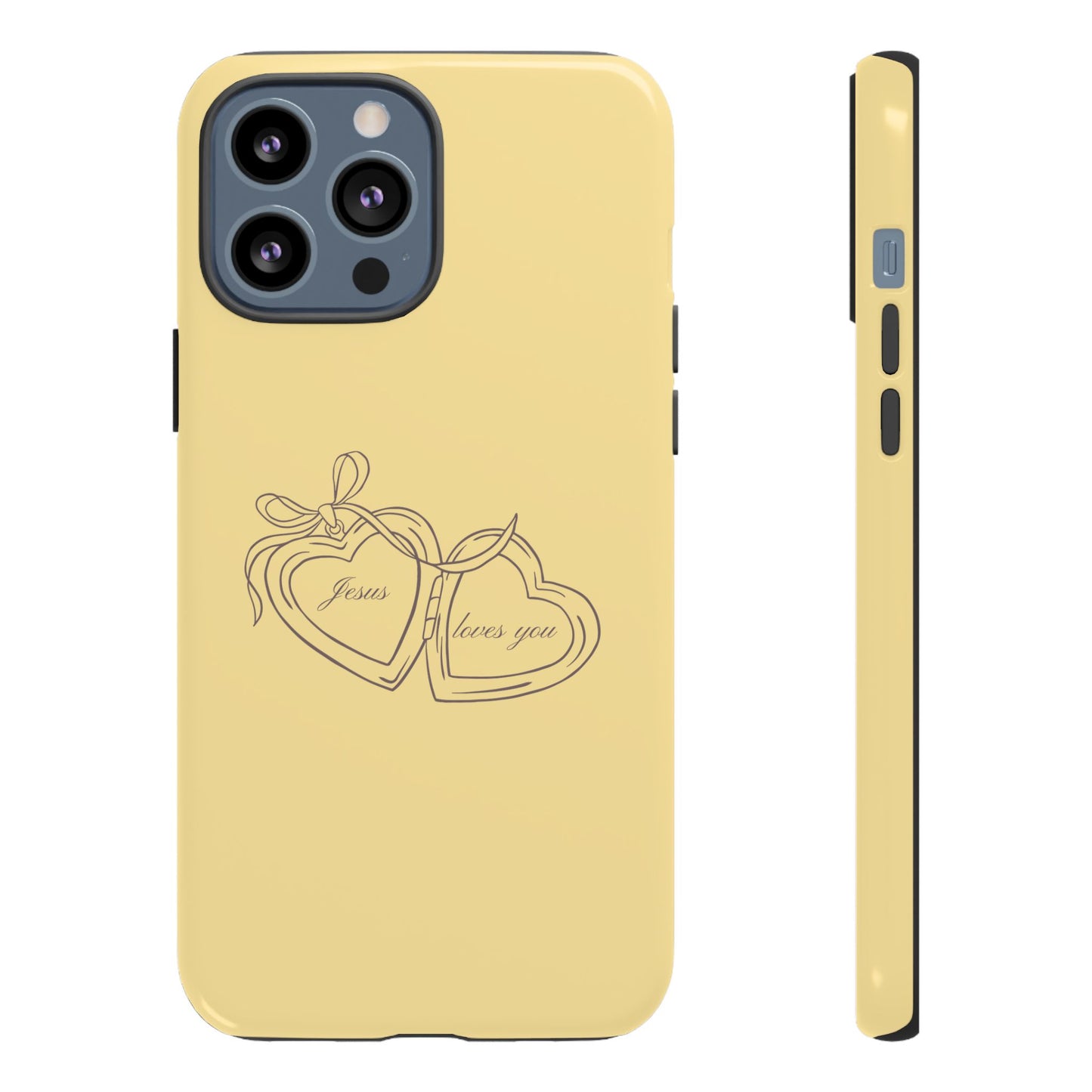 Jesus loves you Locket Butter Yellow Phone Case