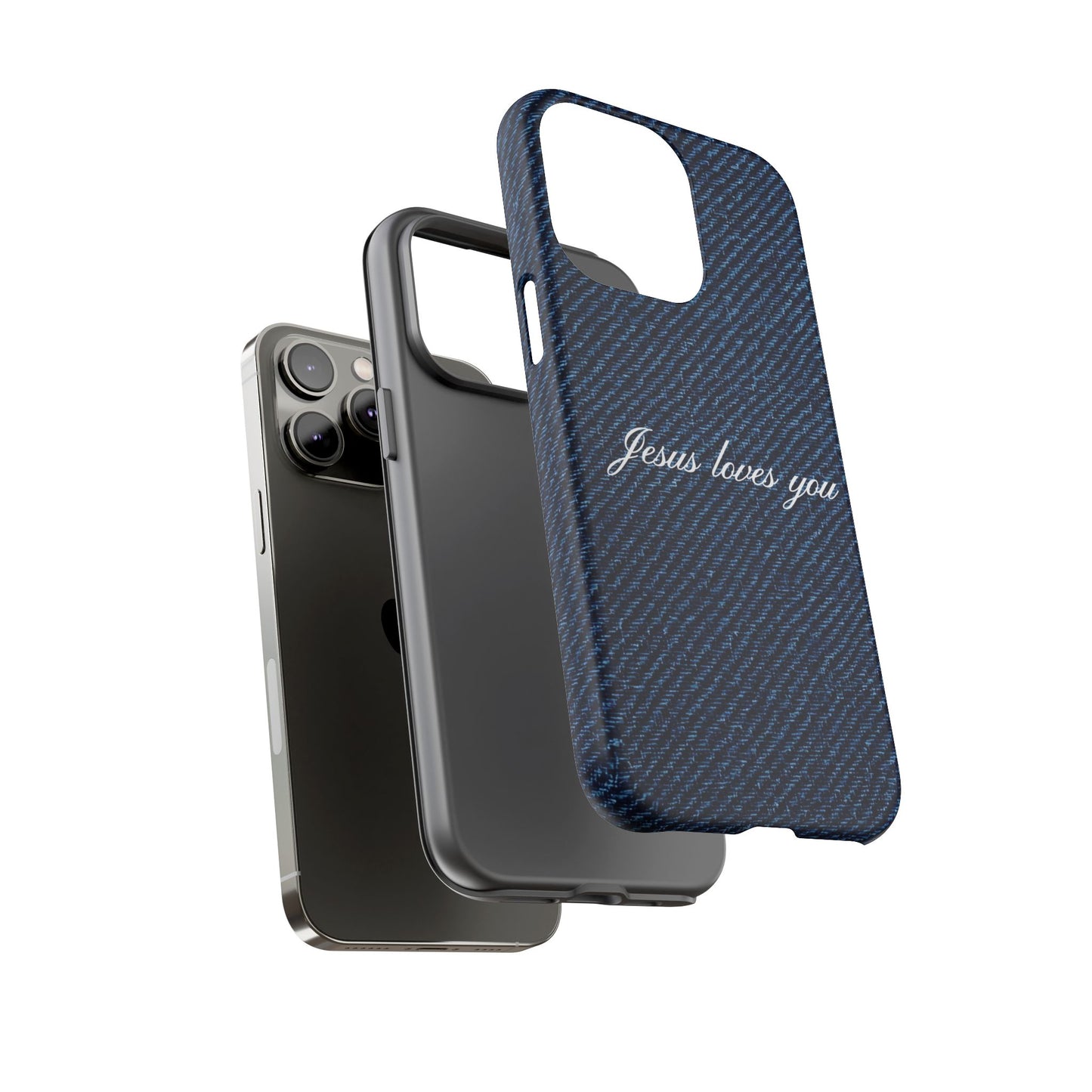 Jesus loves you Dark Denim Phone Case