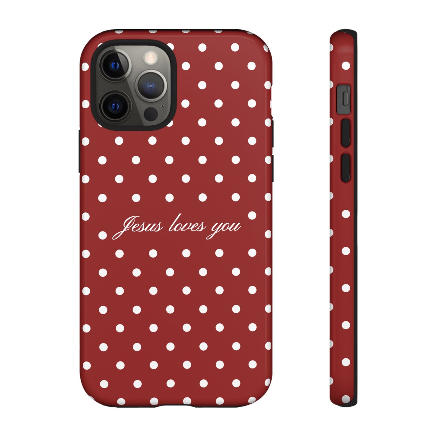 Jesus loves you Red Polka Dot Phone Case