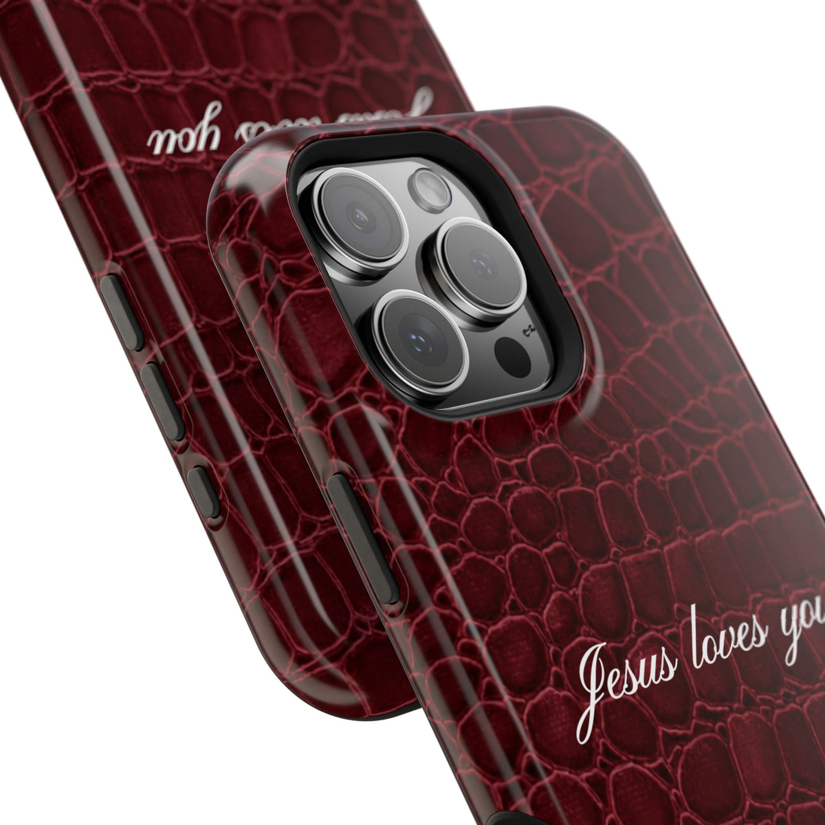 Jesus loves you Burgundy Croc MagSafe Phone Case