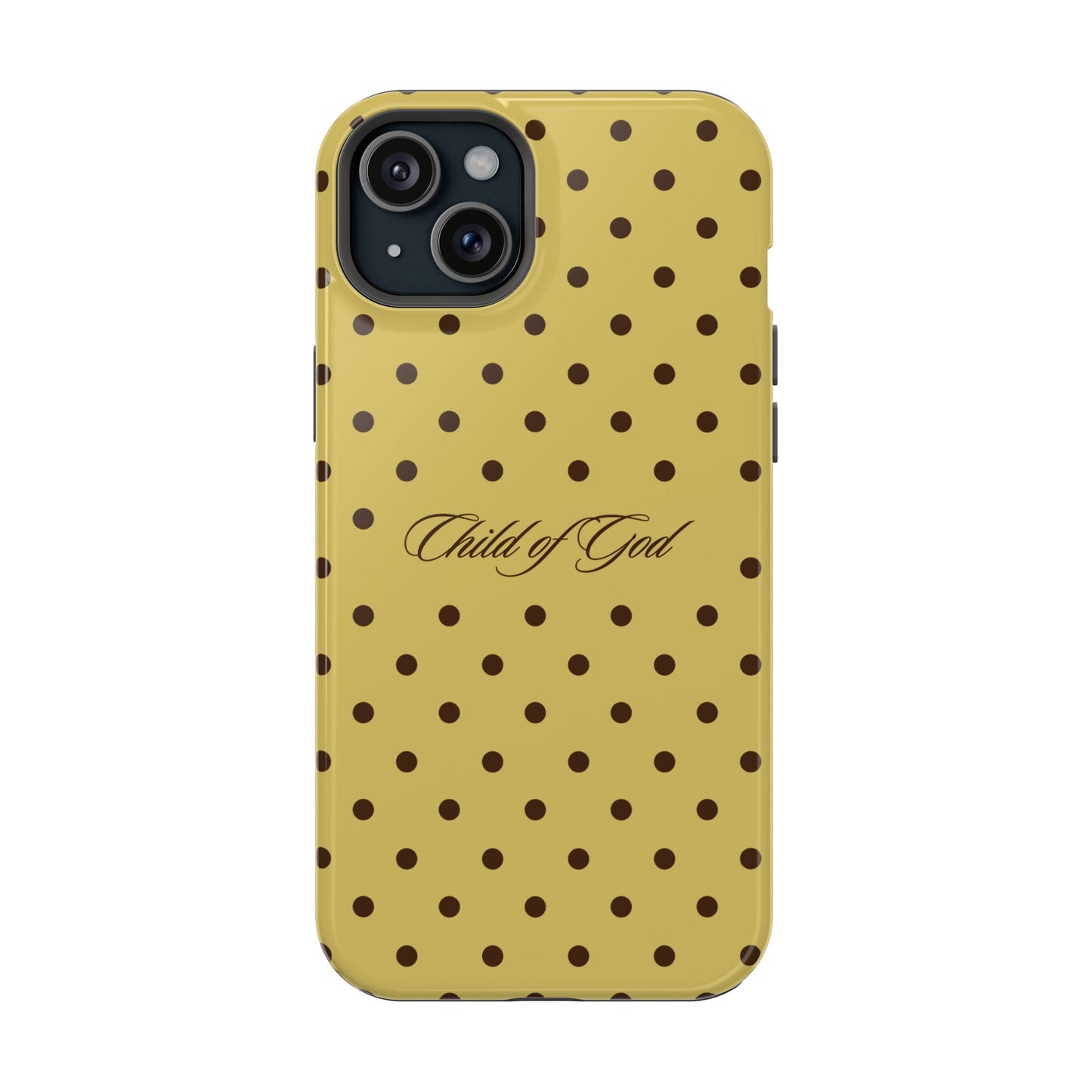 Child of God Yellow and Brown Polka Dot MagSafe Phone Case