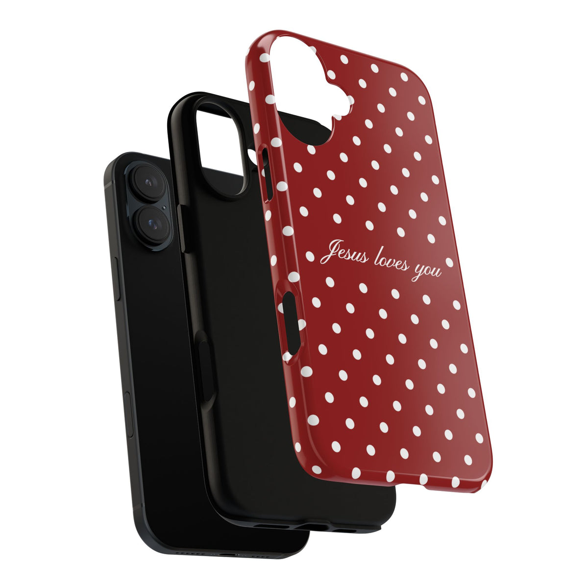 Jesus loves you Red Polka Dot Phone Case