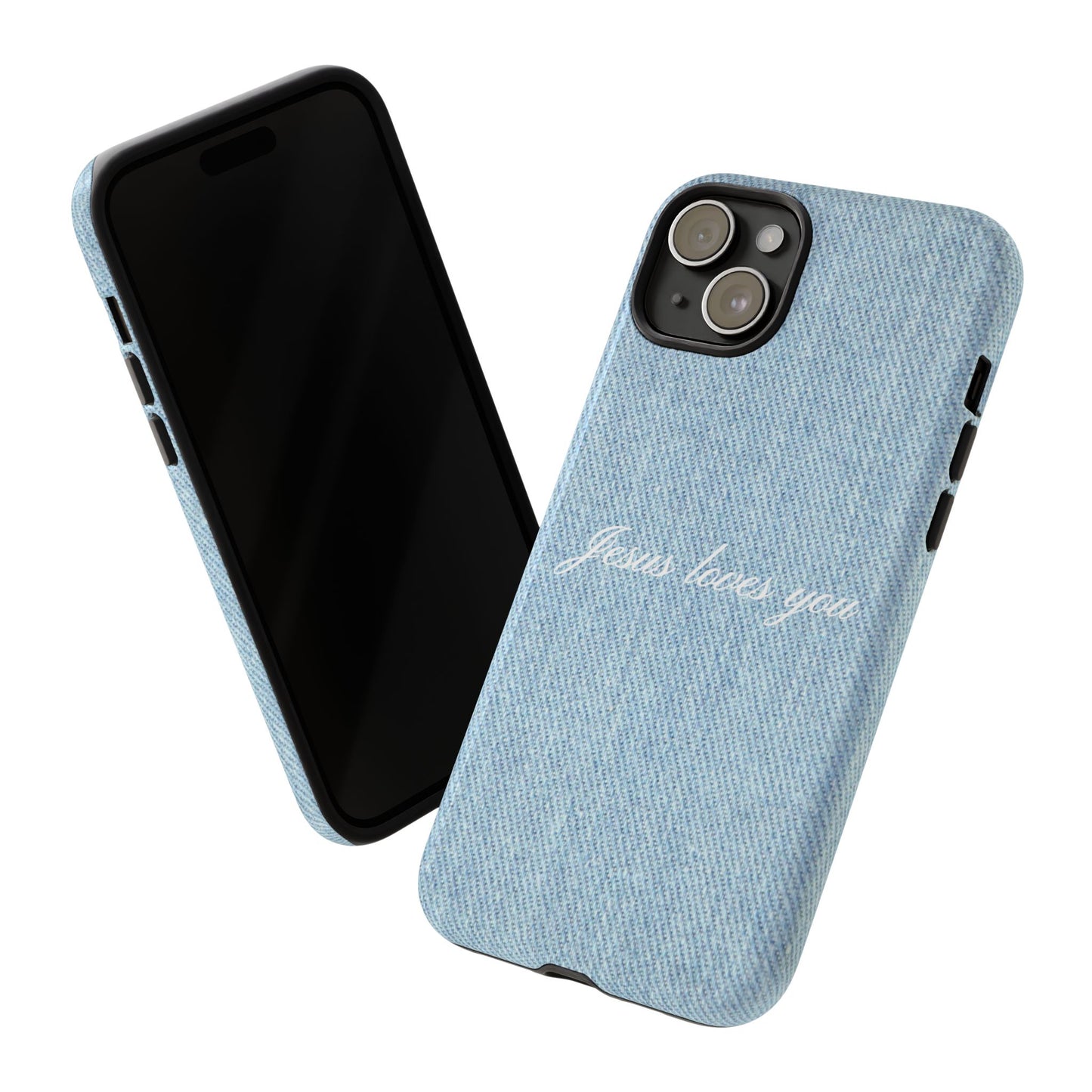 Jesus loves you Denim Phone Case