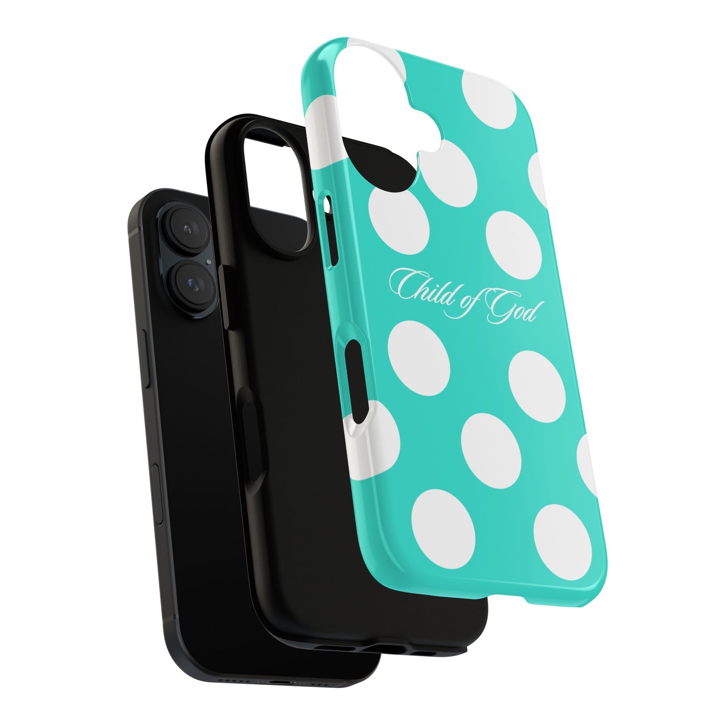 Child of God Turquoise Polka Dot Phone Case
