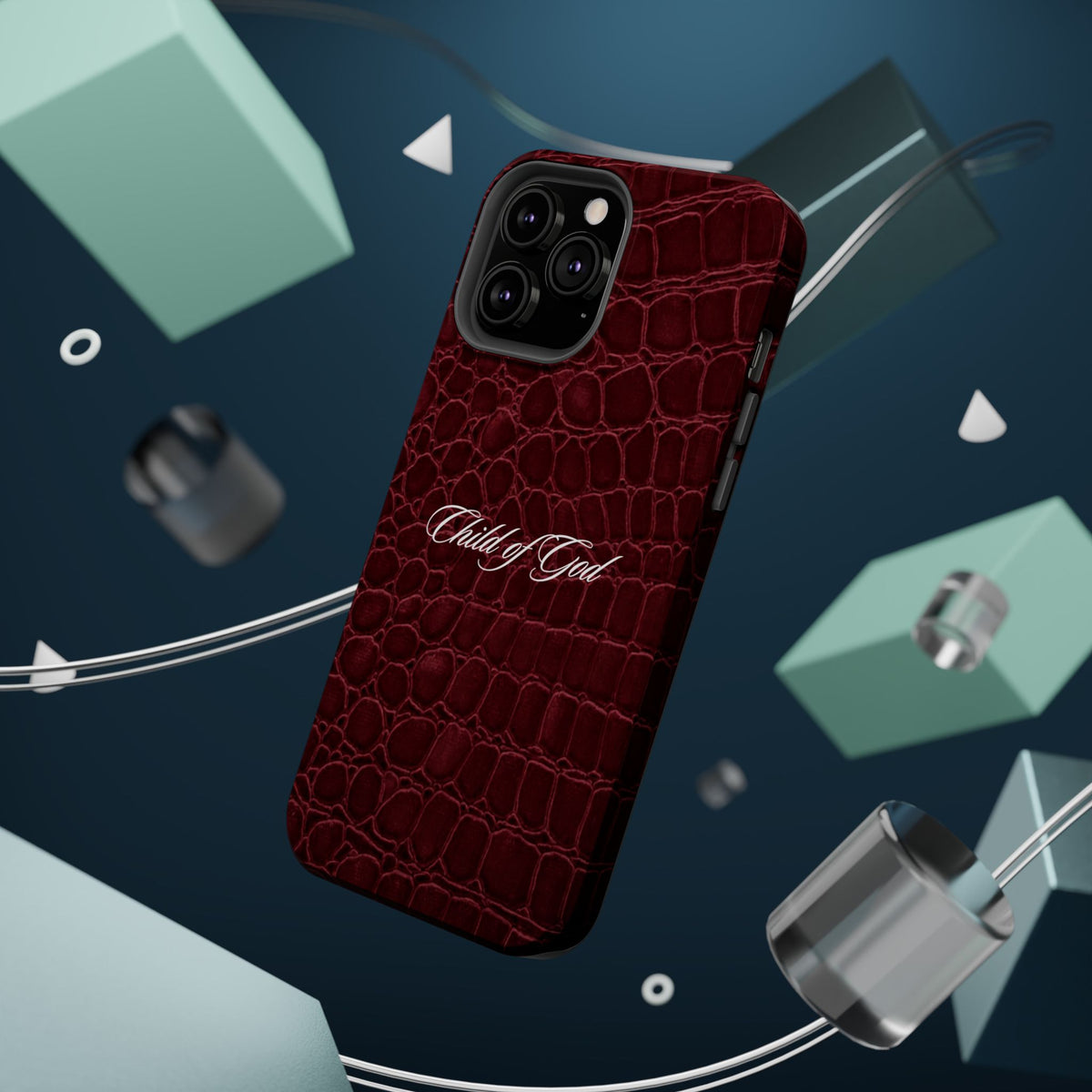 Child of God Burgundy Croc MagSafe Phone Case