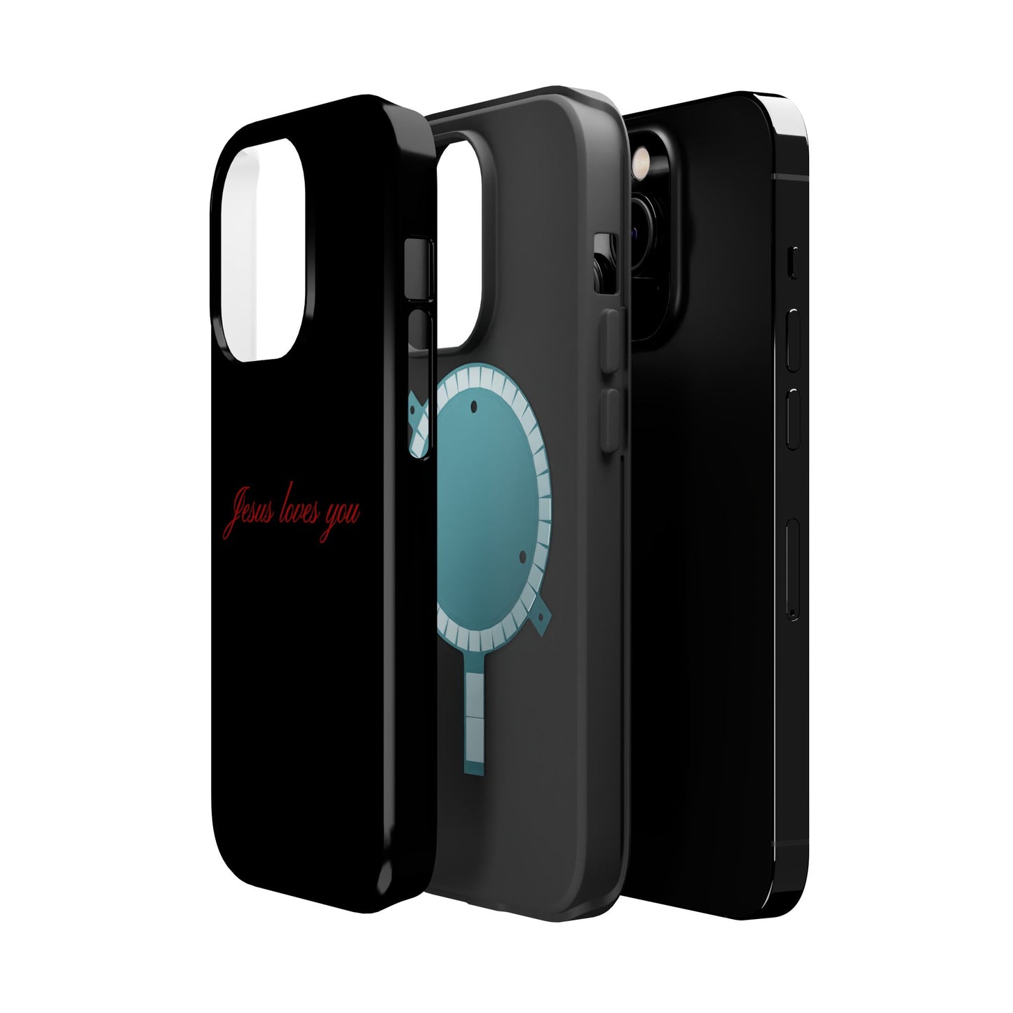 Jesus loves you Black MagSafe Phone Case