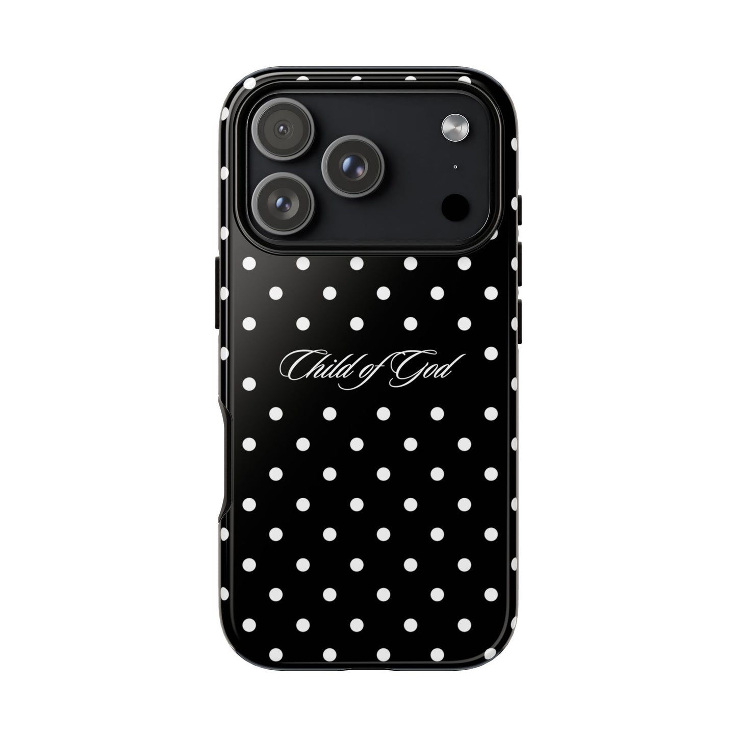 Child of God Black Polka Dot Phone Case