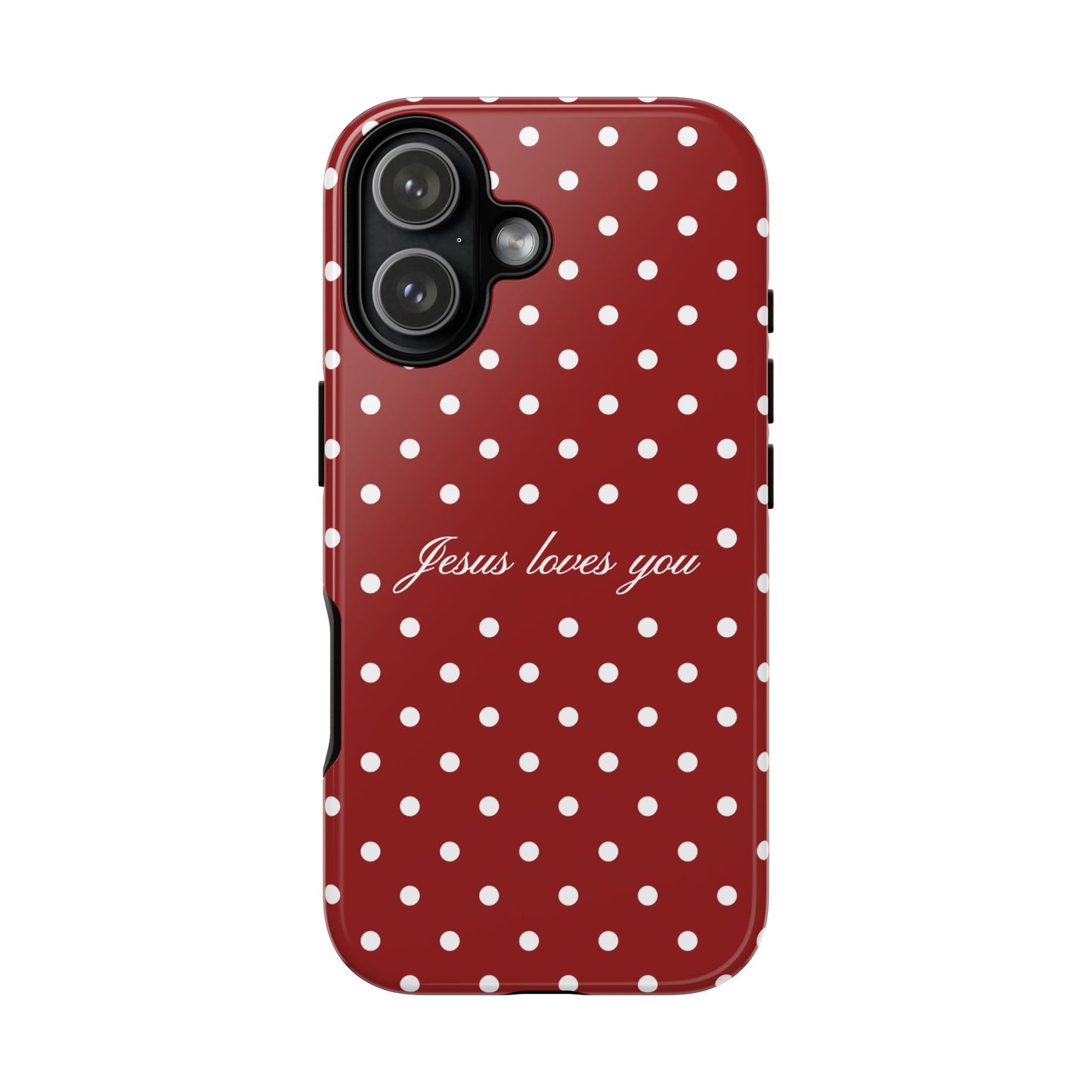 Jesus loves you Red Polka Dot Phone Case