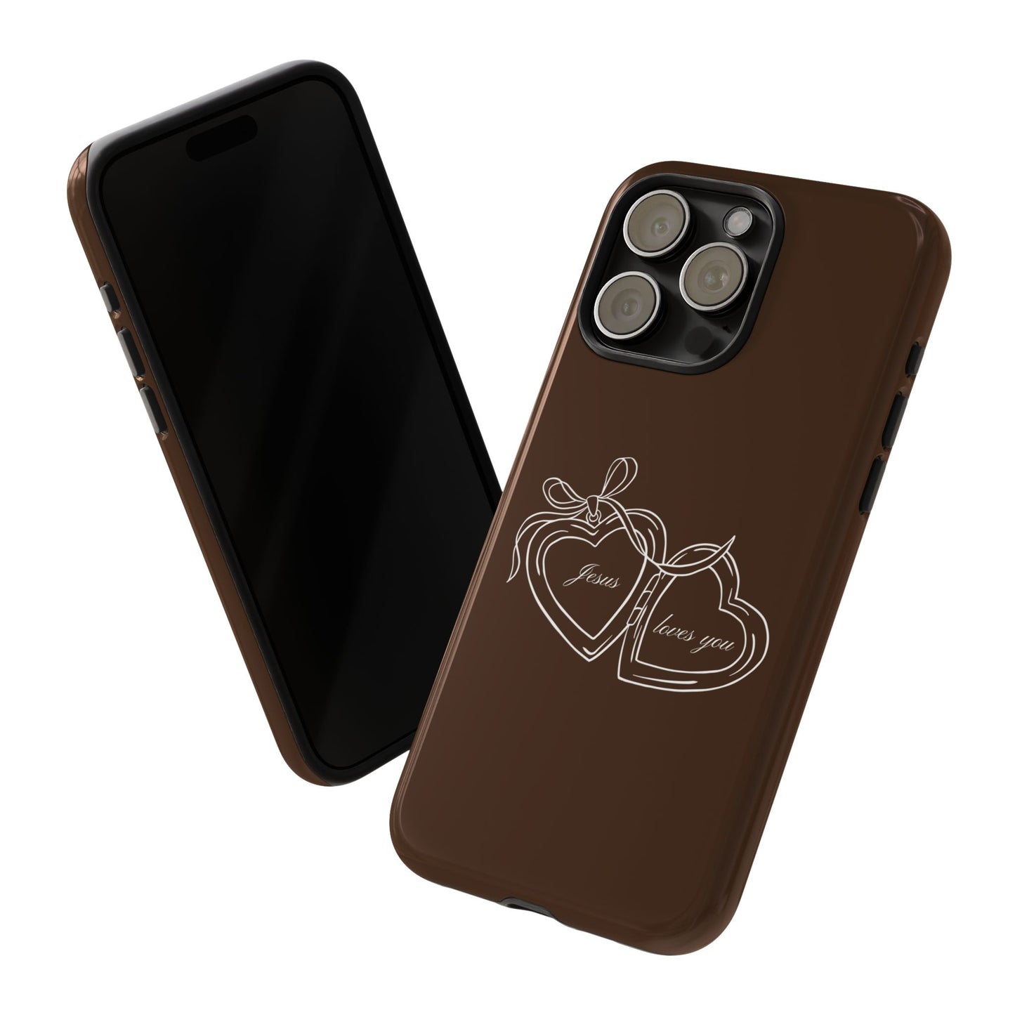 Jesus loves you Locket Espresso Phone Case