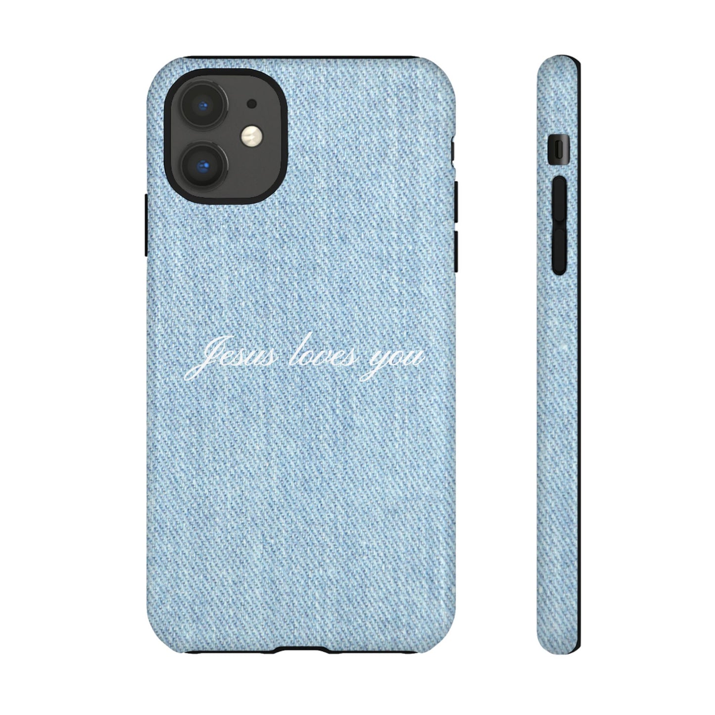 Jesus loves you Denim Phone Case