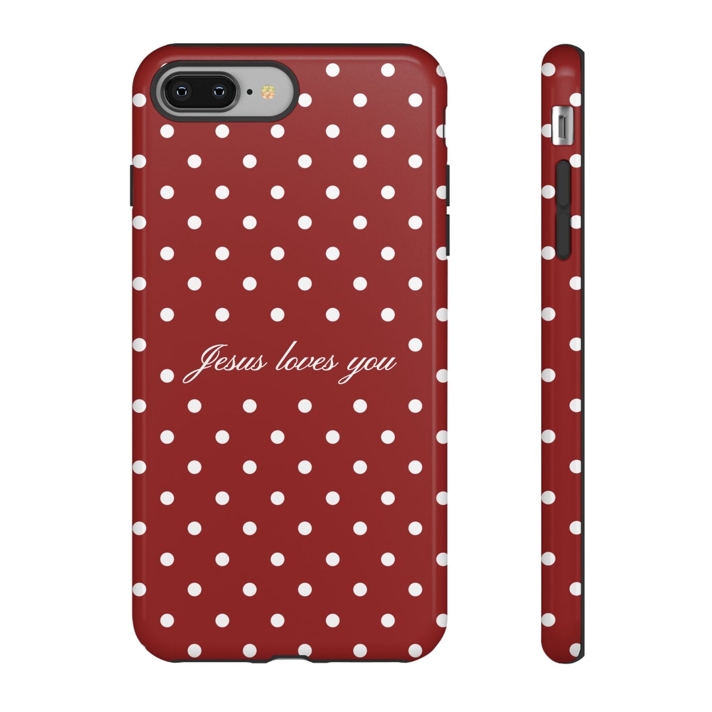 Jesus loves you Red Polka Dot Phone Case