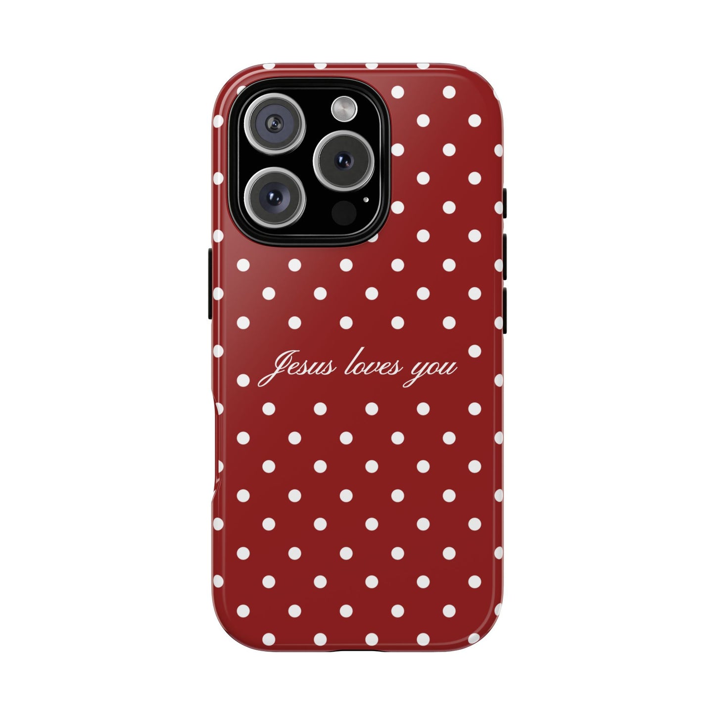 Jesus loves you Red Polka Dot Phone Case