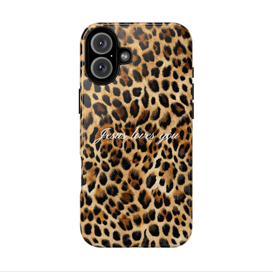 Jesus loves you Leopard Phone Case