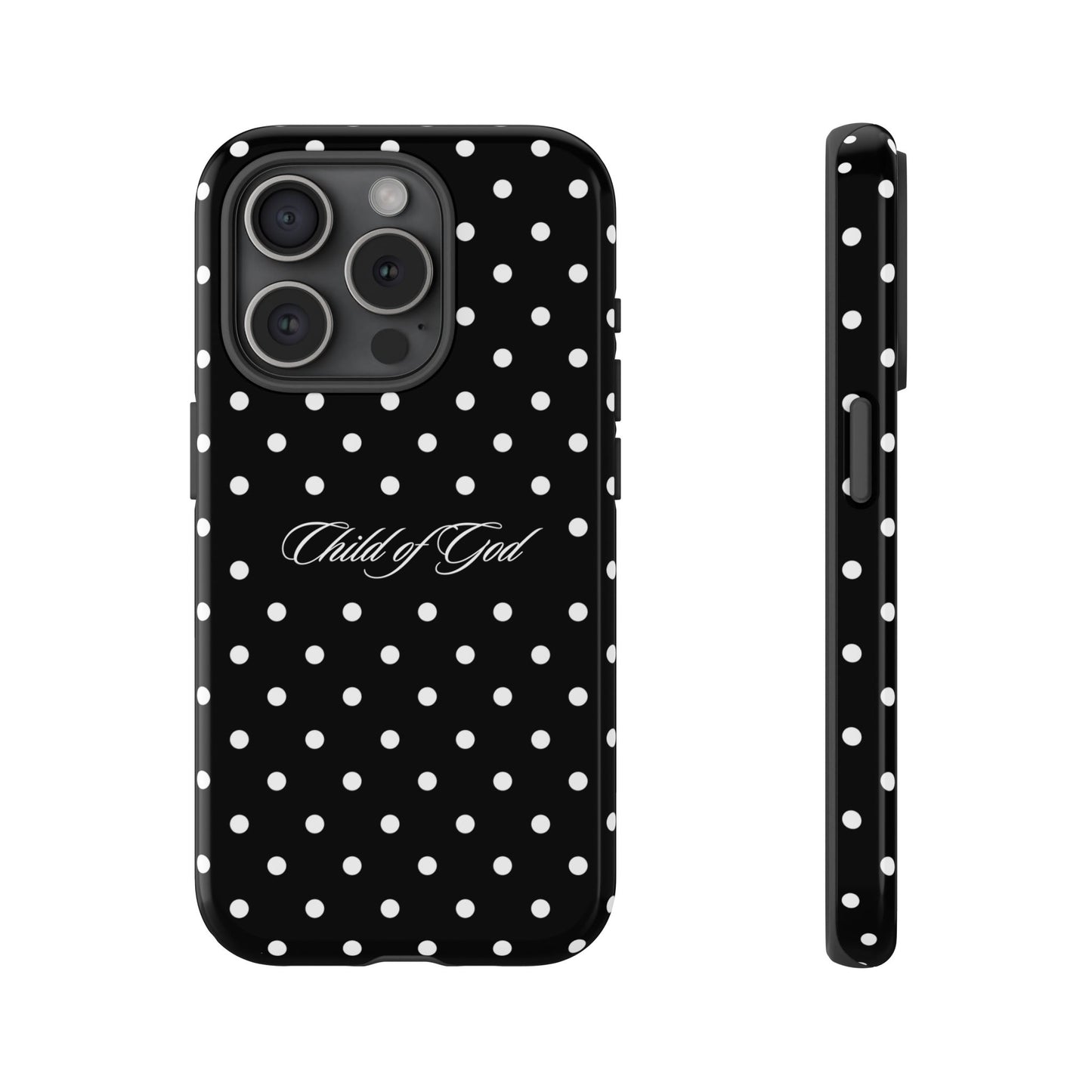 Child of God Black Polka Dot Phone Case