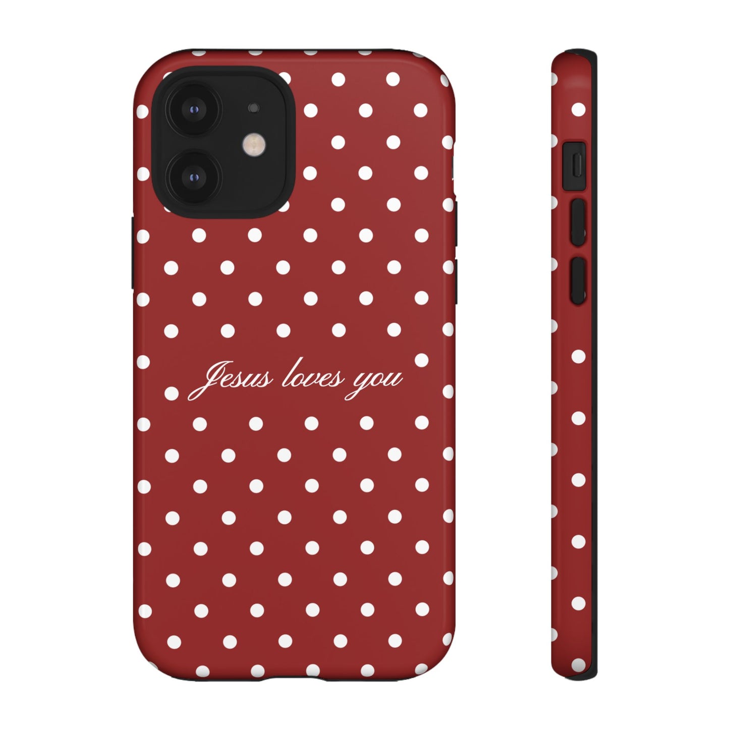 Jesus loves you Red Polka Dot Phone Case