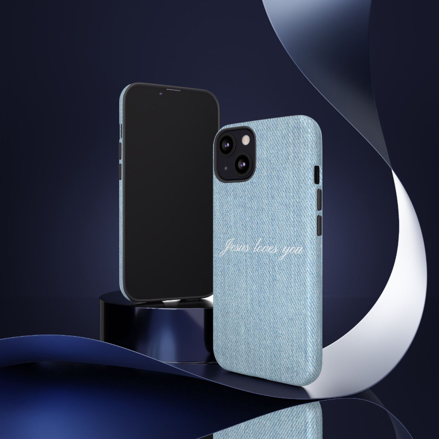 Jesus loves you Denim Phone Case
