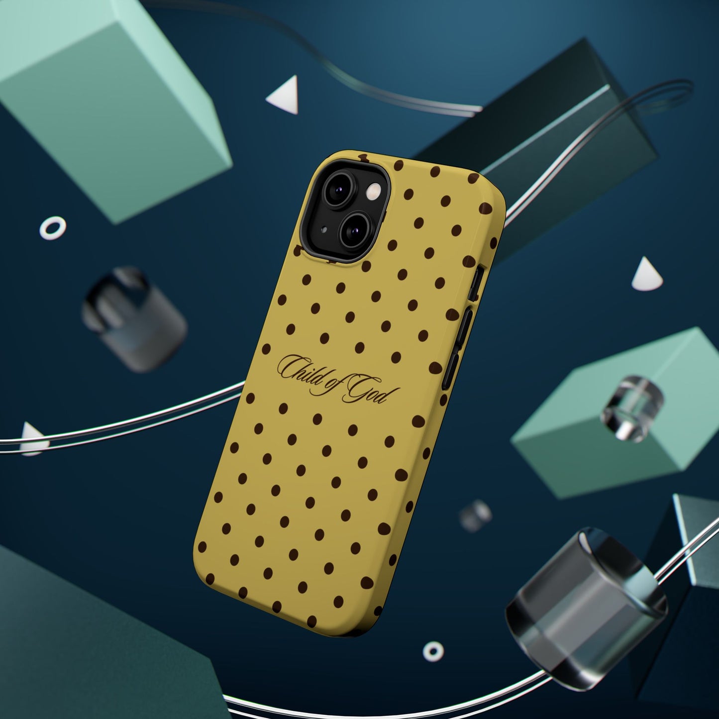 Child of God Yellow and Brown Polka Dot MagSafe Phone Case