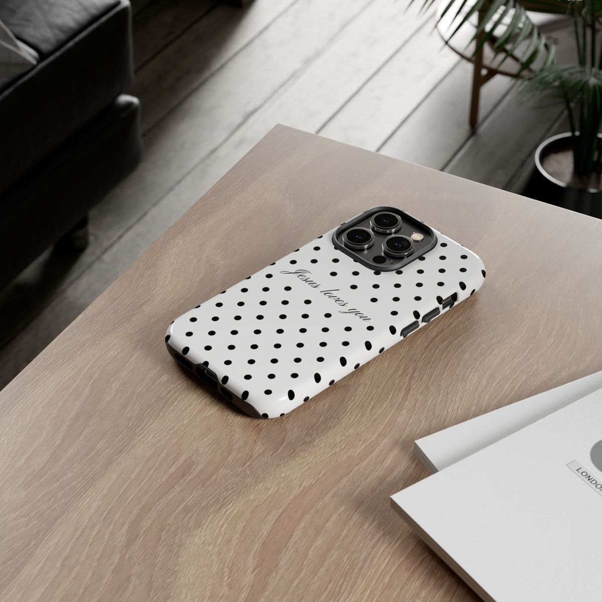 Jesus loves you Polka Dot Phone Case