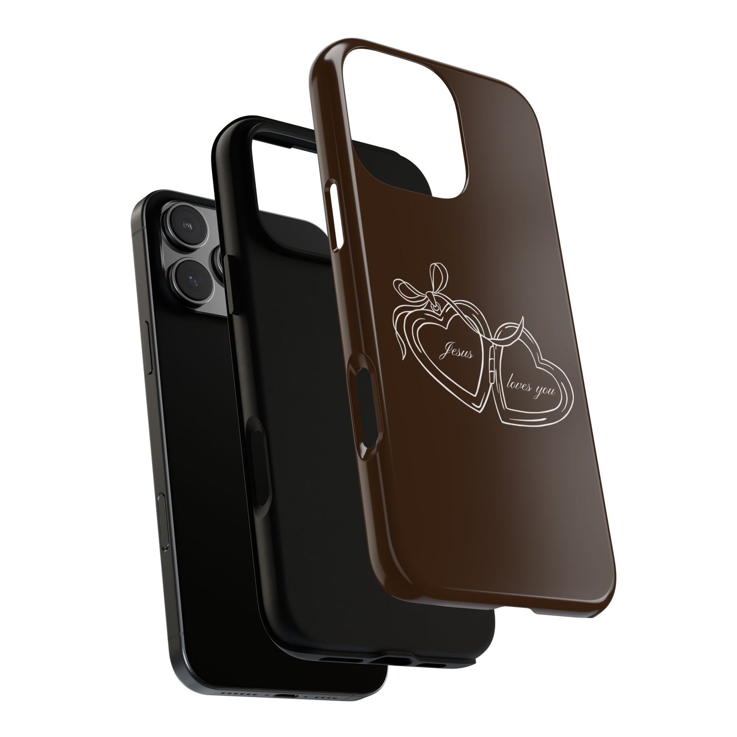 Jesus loves you Locket Espresso Phone Case
