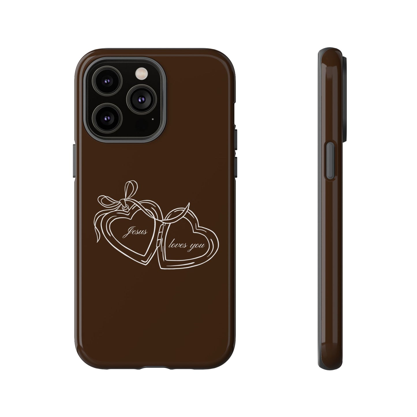 Jesus loves you Locket Espresso Phone Case