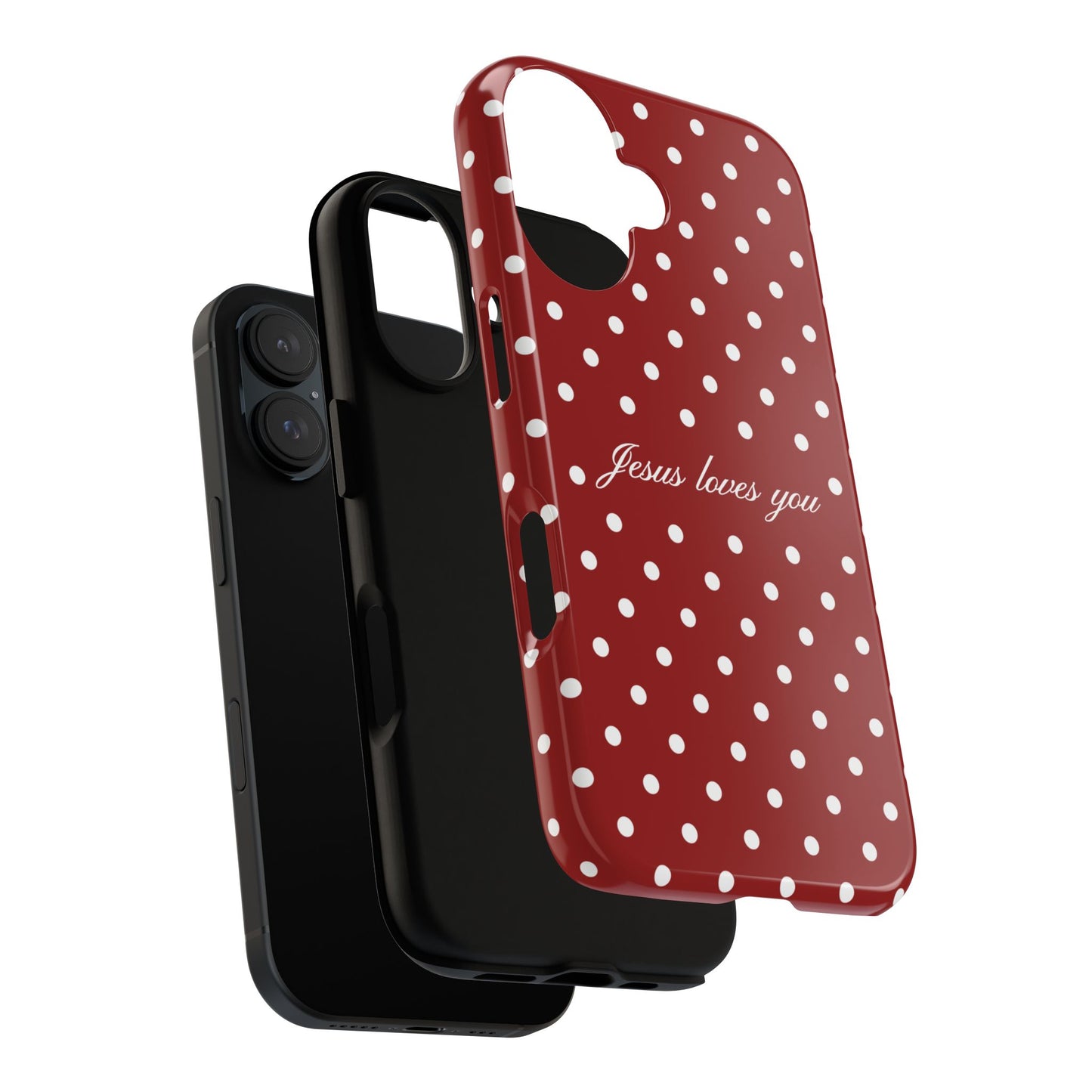 Jesus loves you Red Polka Dot Phone Case