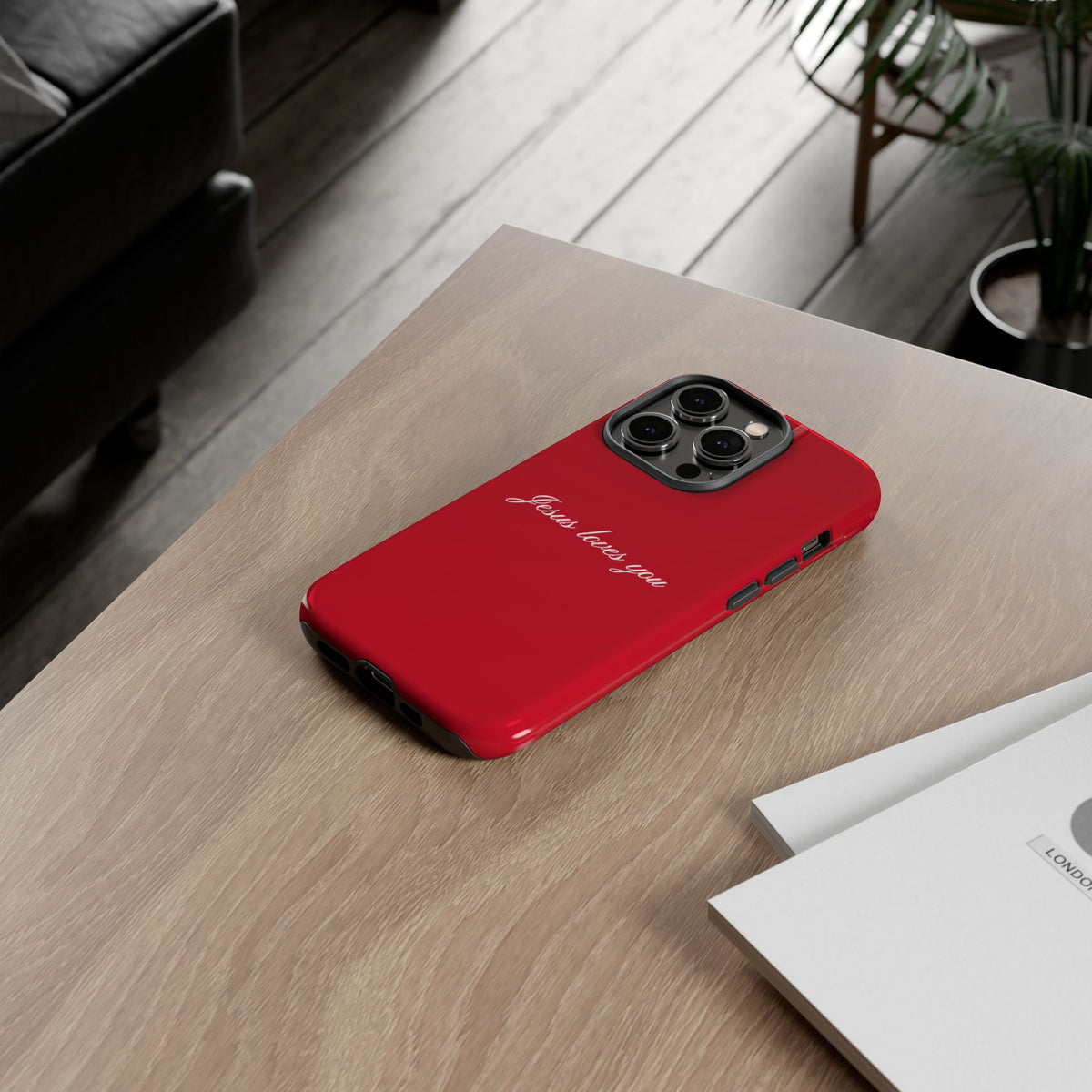 Jesus loves you Red Phone Case