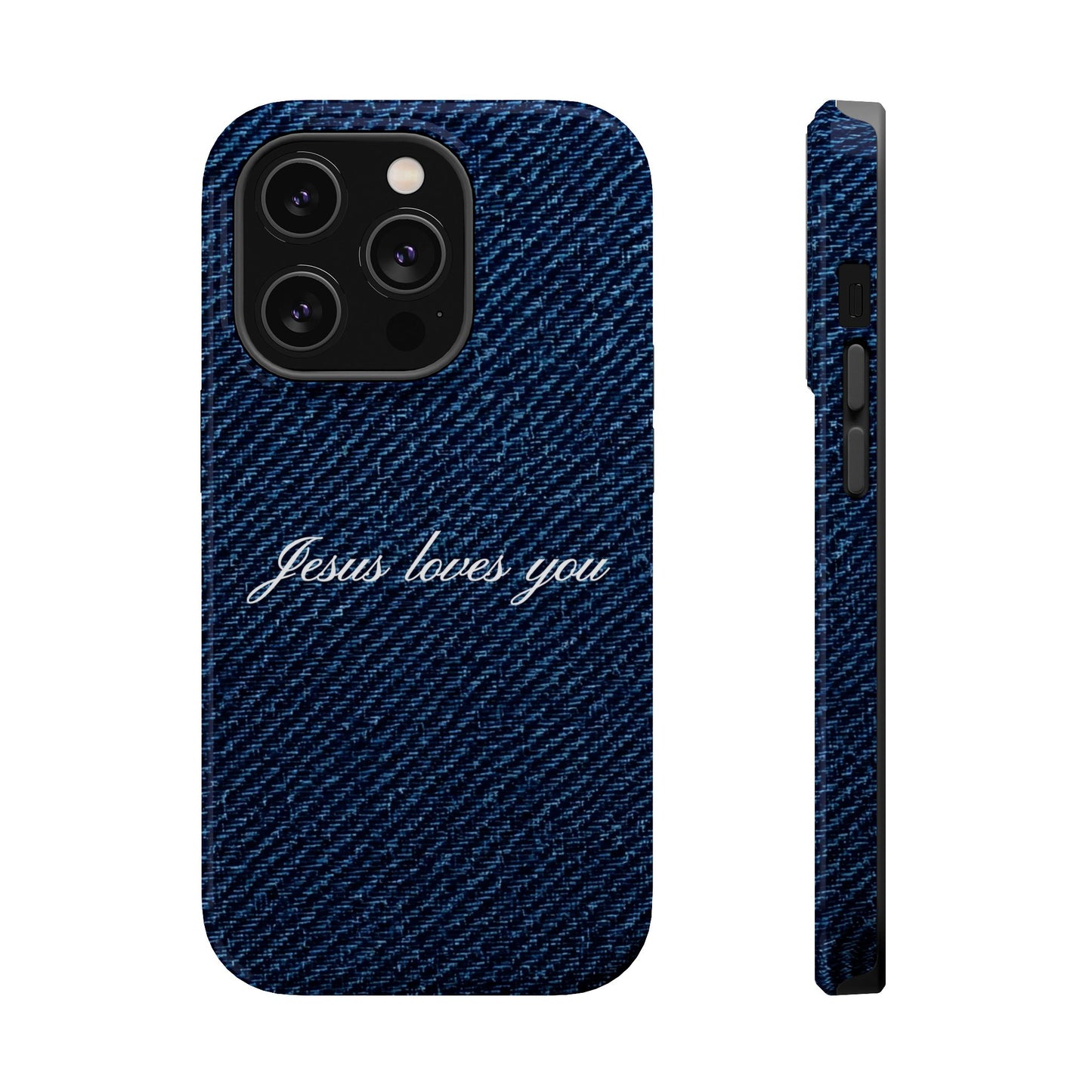 Jesus loves you Dark Denim MagSafe Phone Case