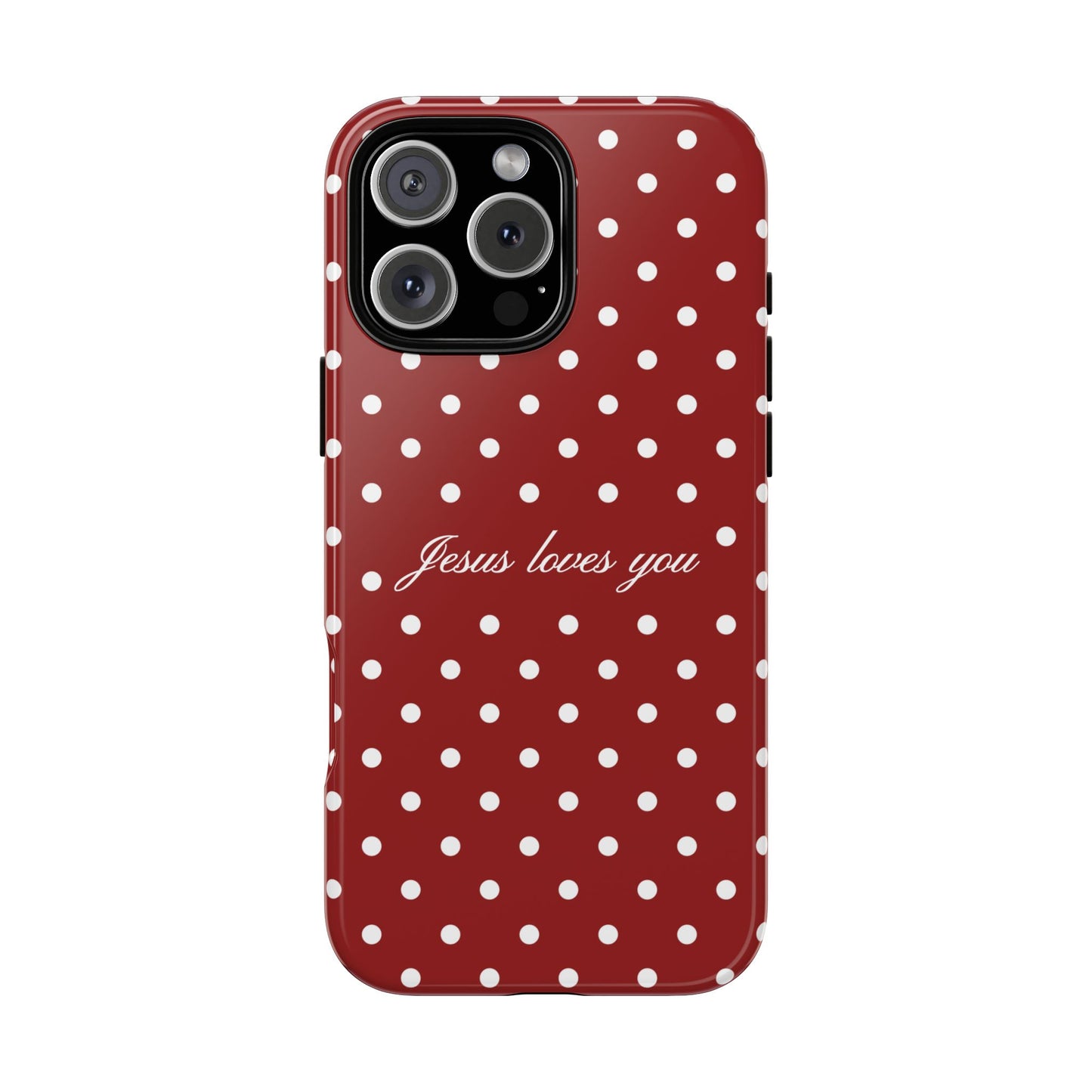 Jesus loves you Red Polka Dot Phone Case