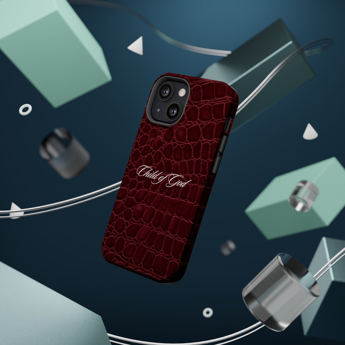 Child of God Burgundy Croc MagSafe Phone Case